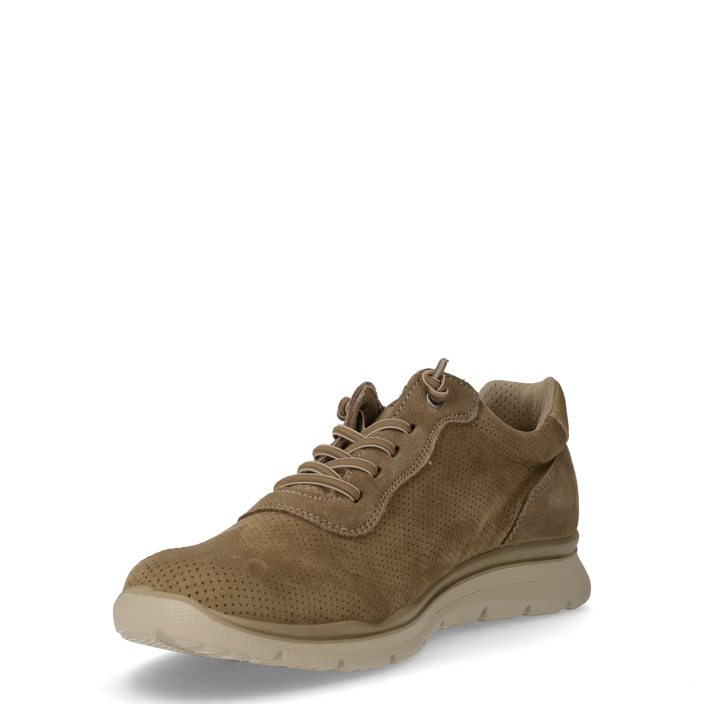 Scarpa sportiva in pelle ed ecopelle tortora - Image 3