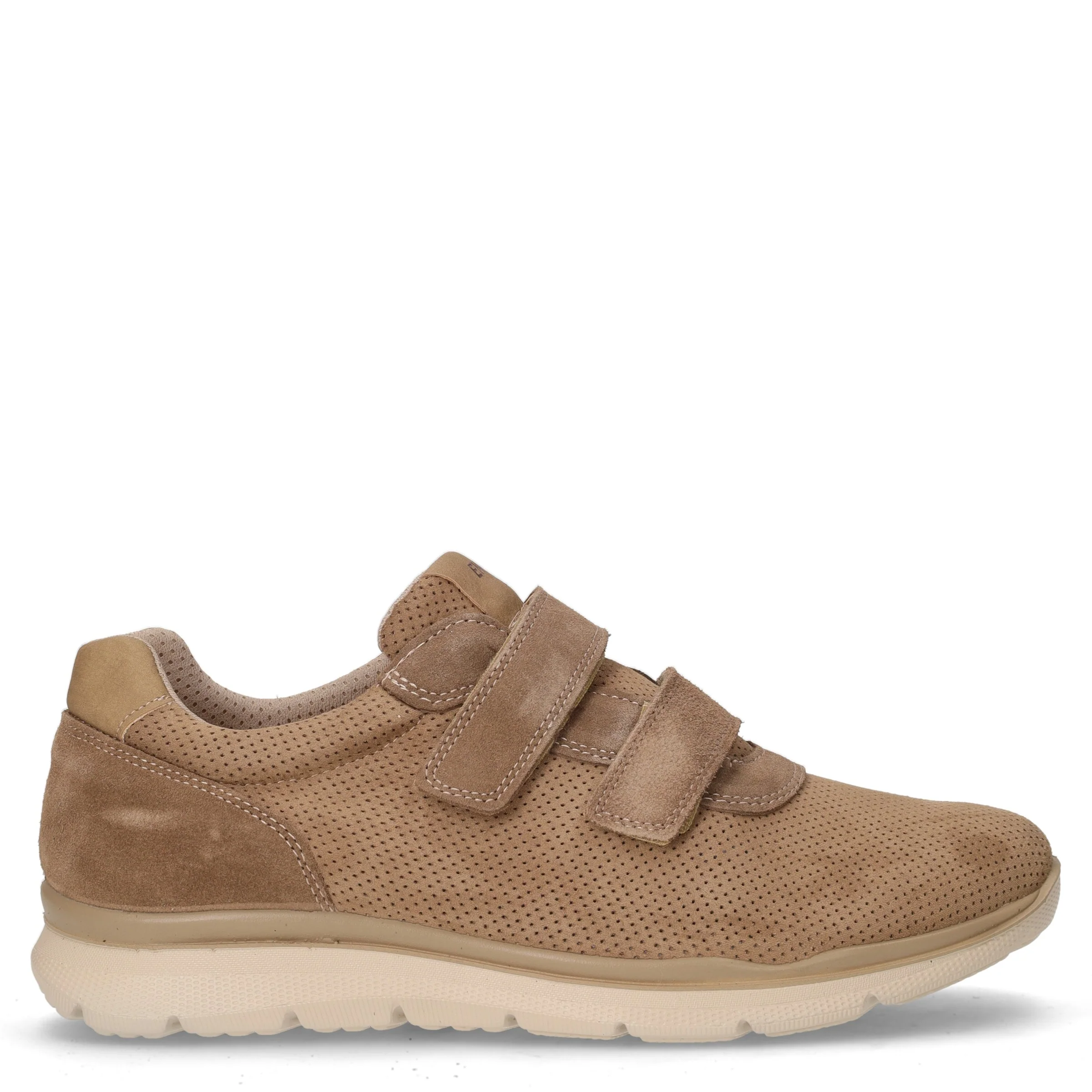 Sneaker con strappi in pelle tortora
