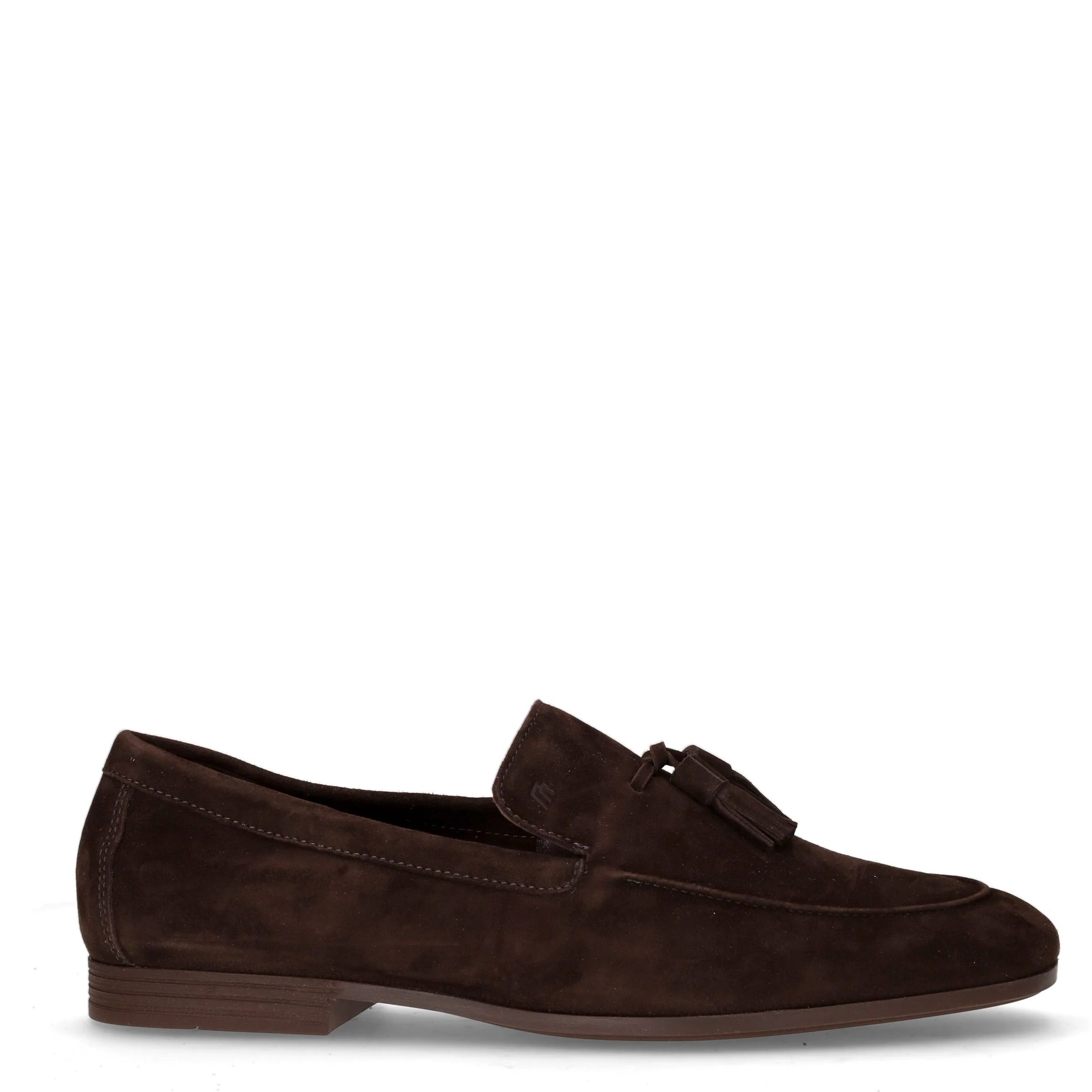 Mocassino con nappine in pelle cacao