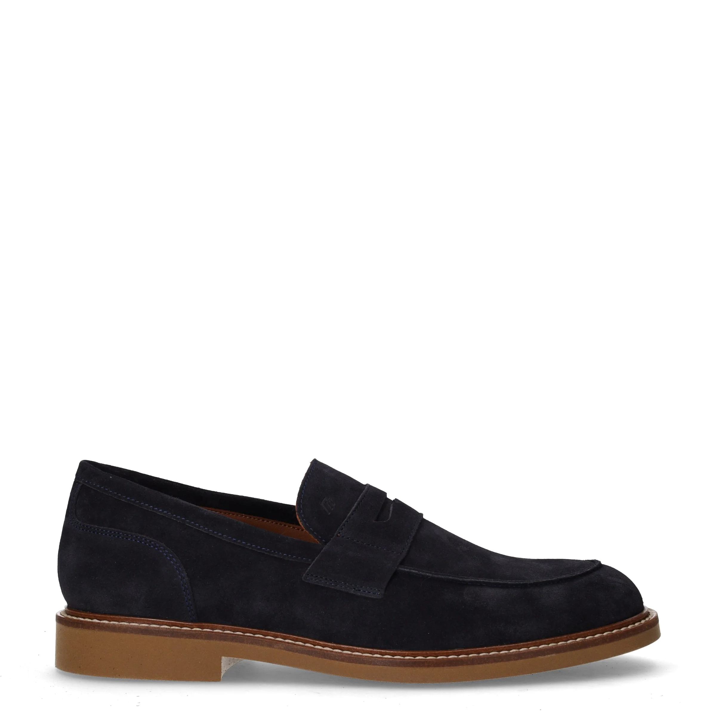 Mocassino in pelle blu