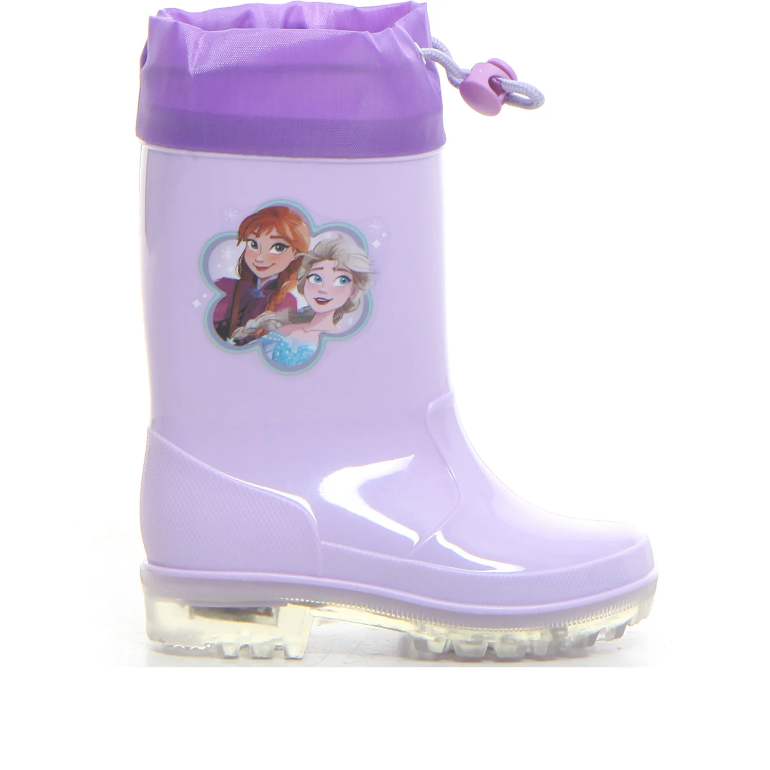 Stivale da pioggia con luci bambina lilac