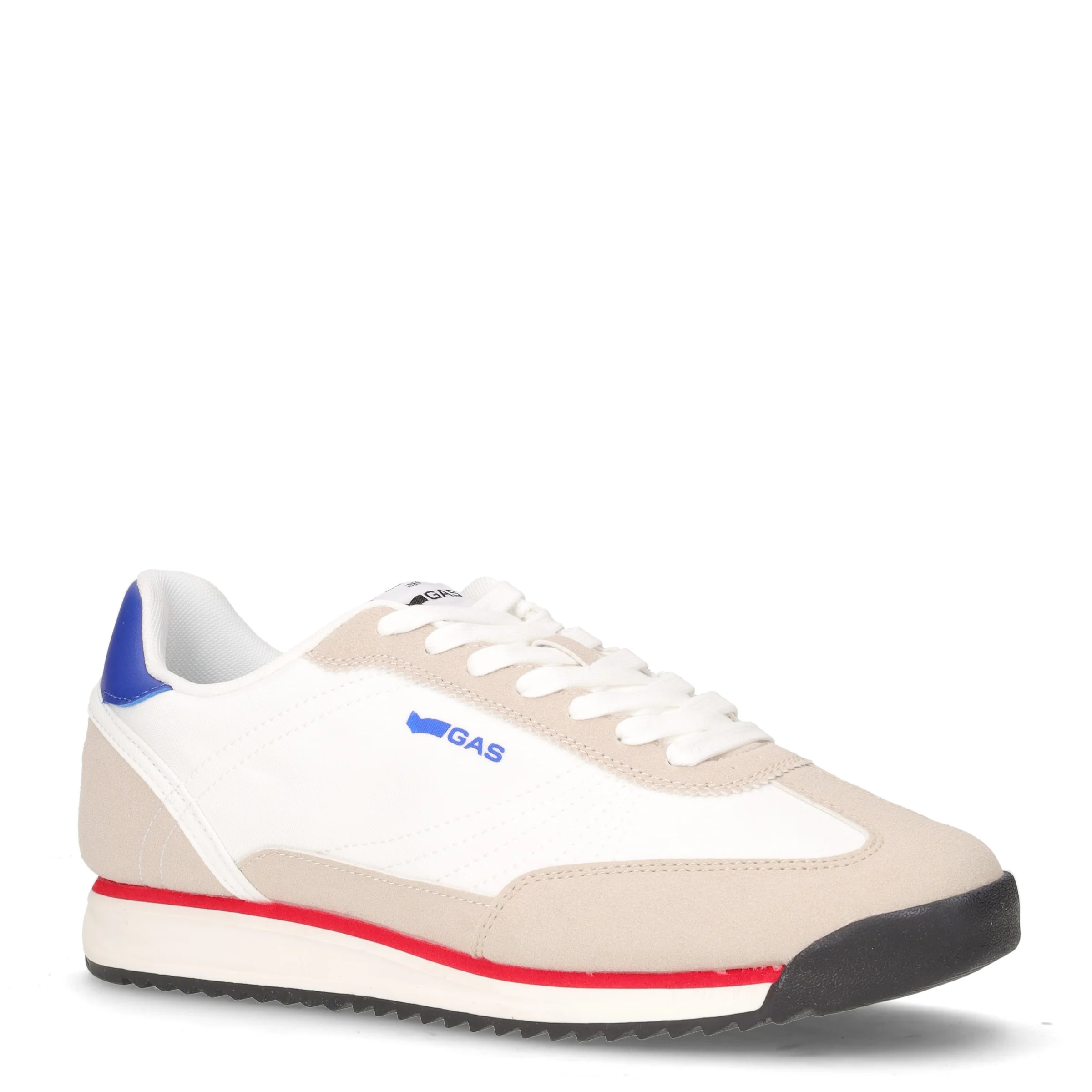 Domingo Mix sneaker in ecopelle e tessuto bianco blu beige - Image 2
