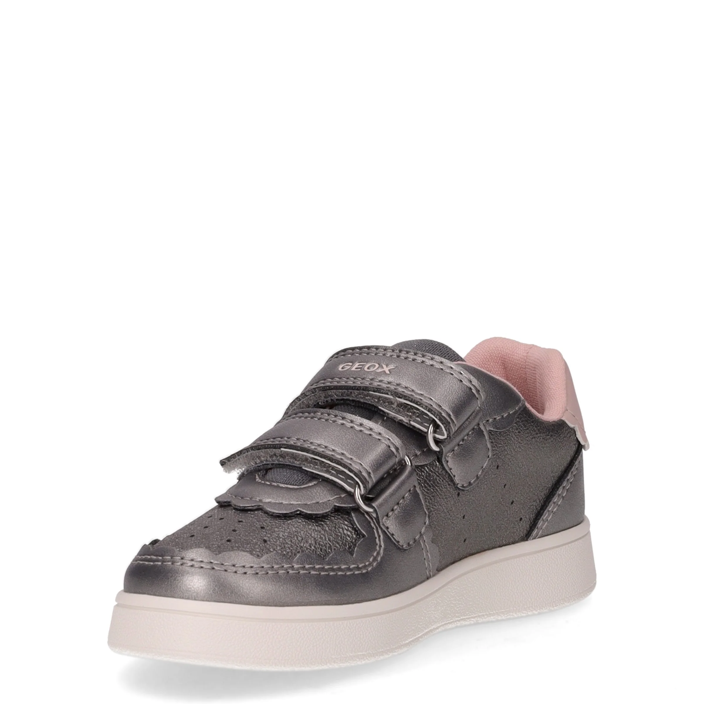 Eclyper sneaker da bambina in ecopelle grigio rosa - Image 3