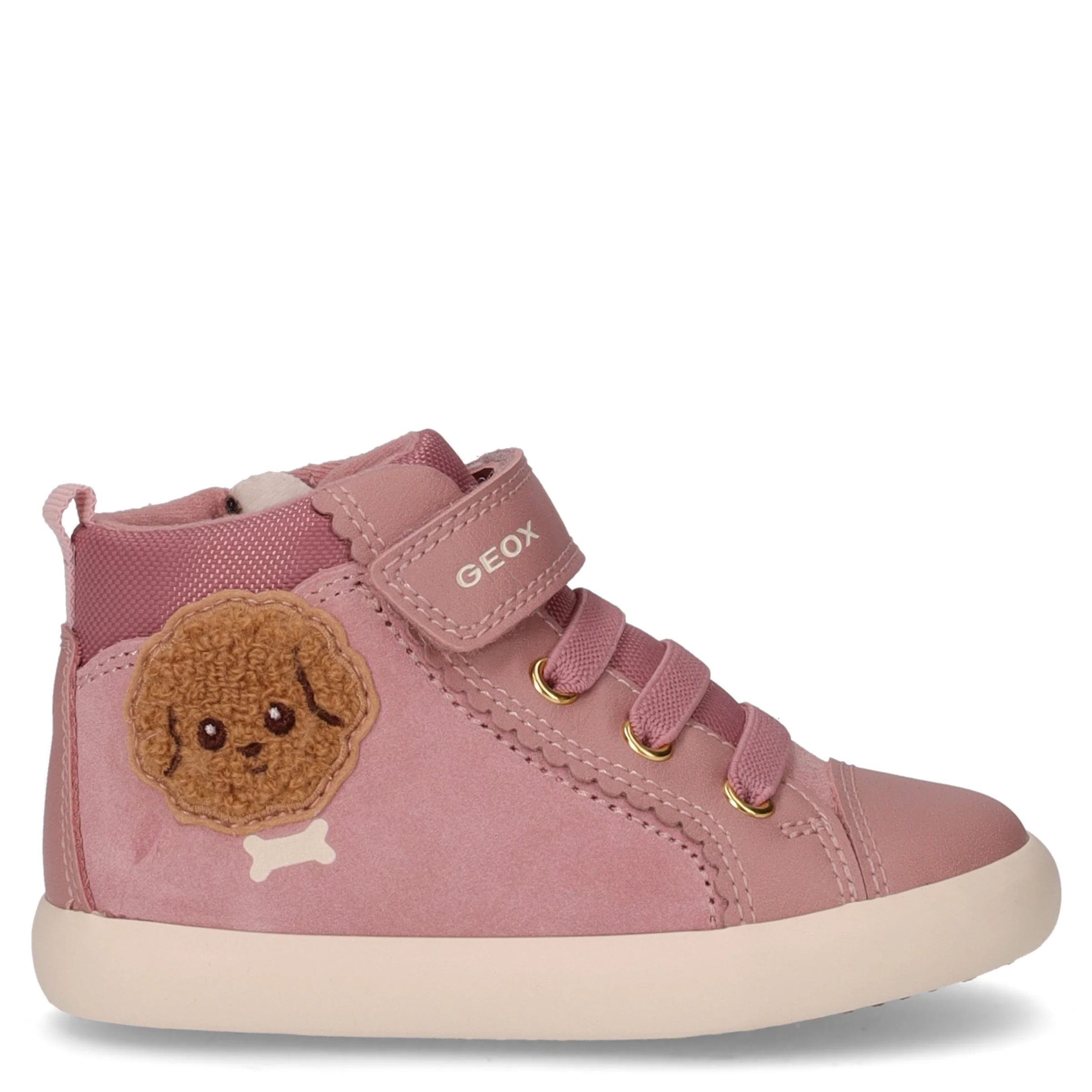Gisli mid sneaker da bambina in pelle rosa