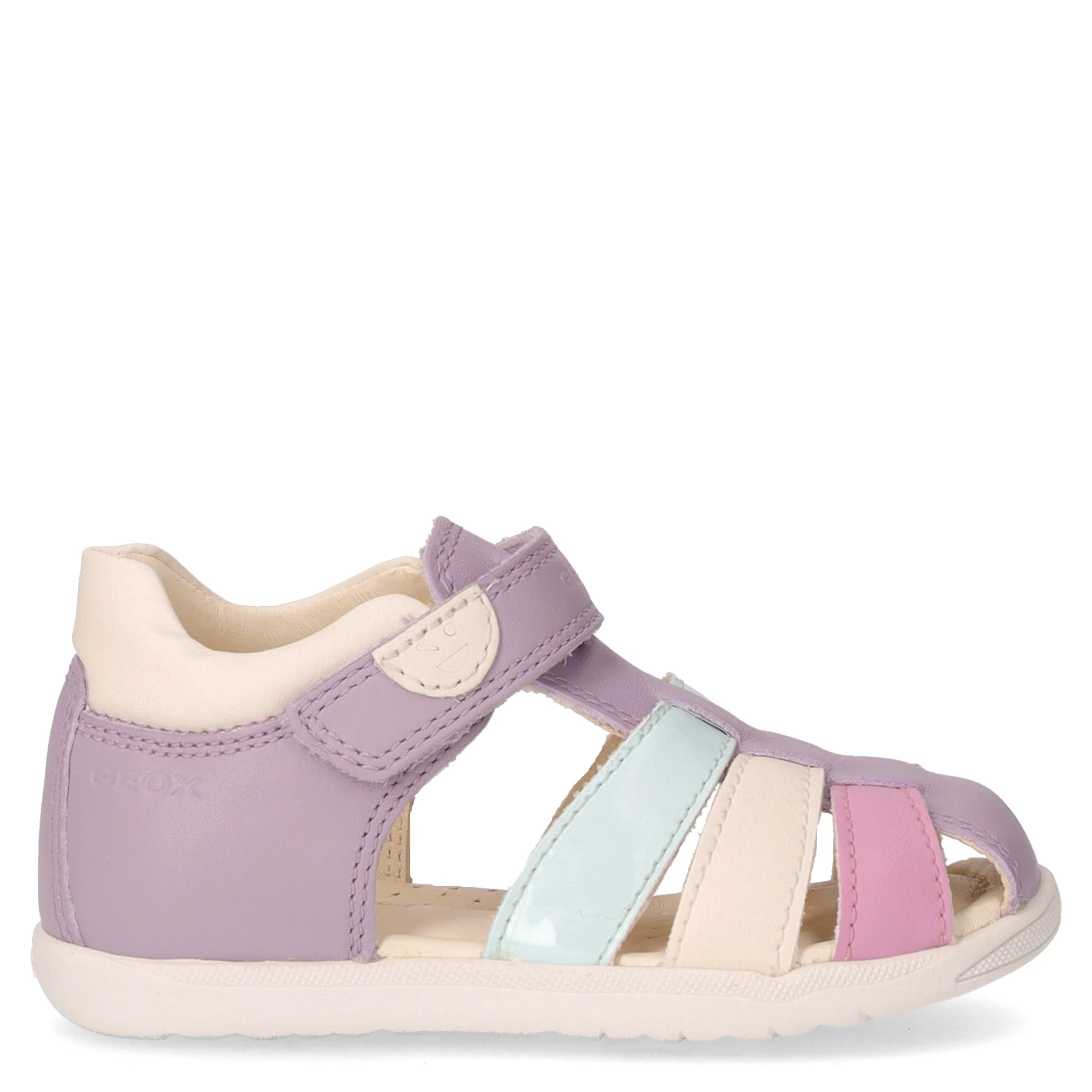 Macchia sandalo in pelle bambina lilla acqua