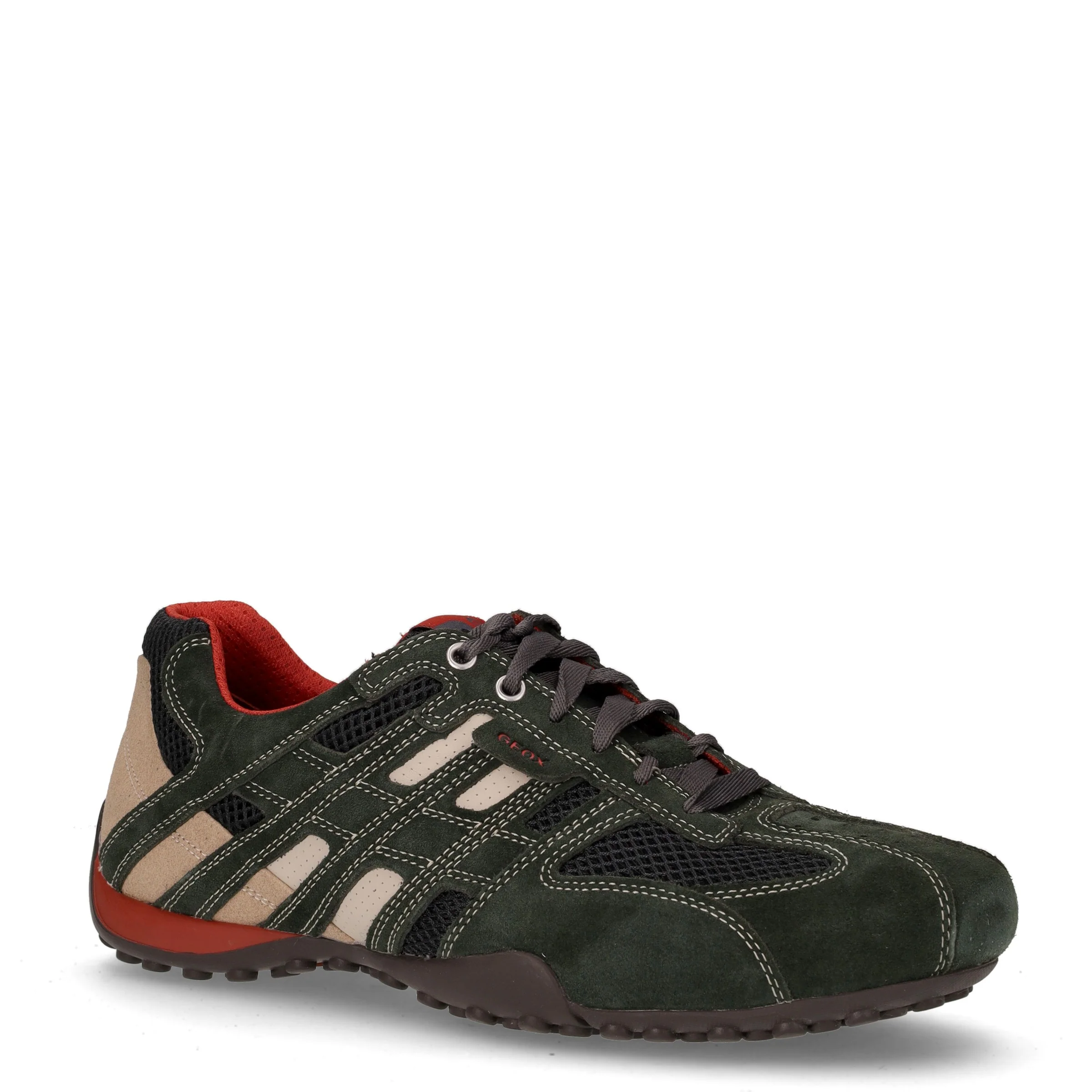 Snake scarpa sportiva in pelle e tessuto verde grigio - Image 2