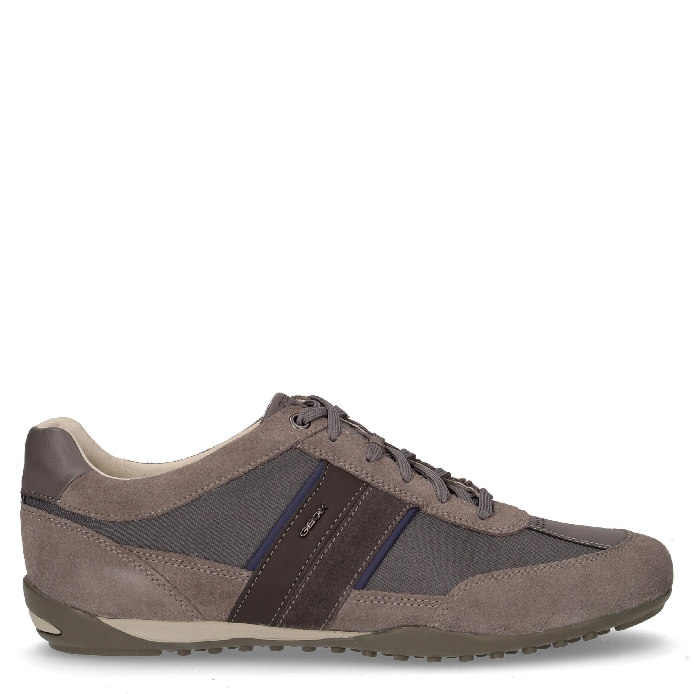 Wells scarpa sportiva in pelle e tessuto grigio scuro