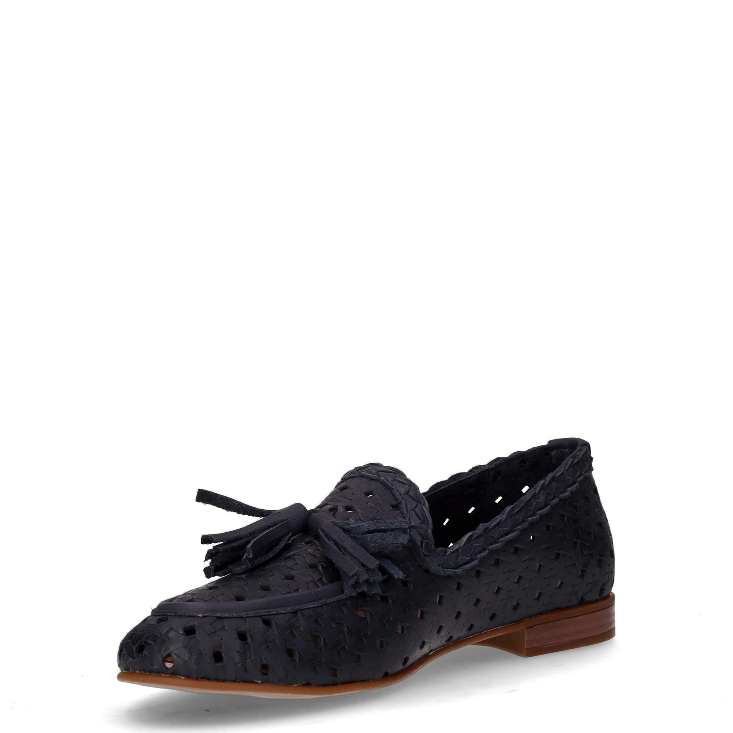 Mocassino con nappine in pelle blu - Image 3