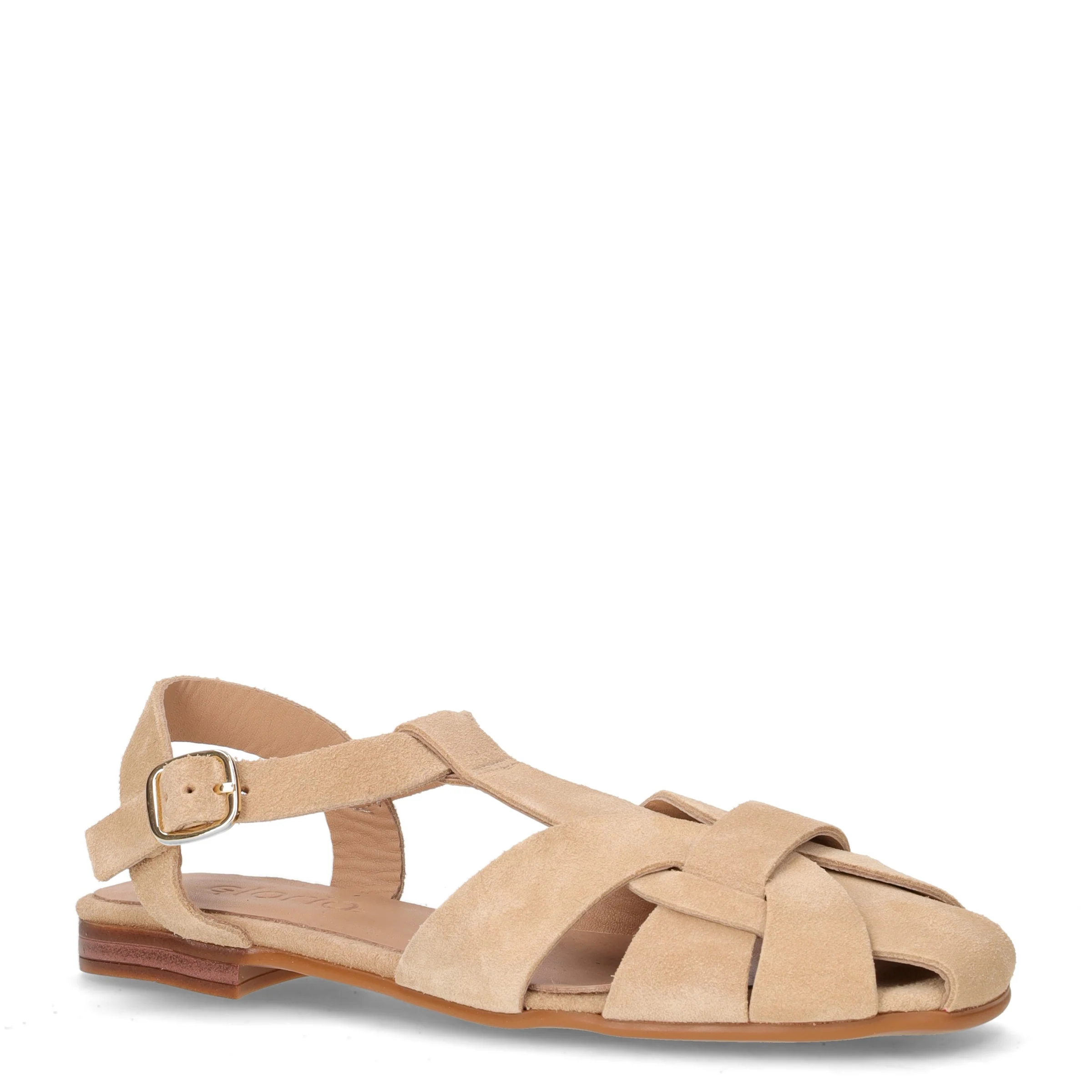 Sandalo a punta chiusa in pelle beige - Image 2