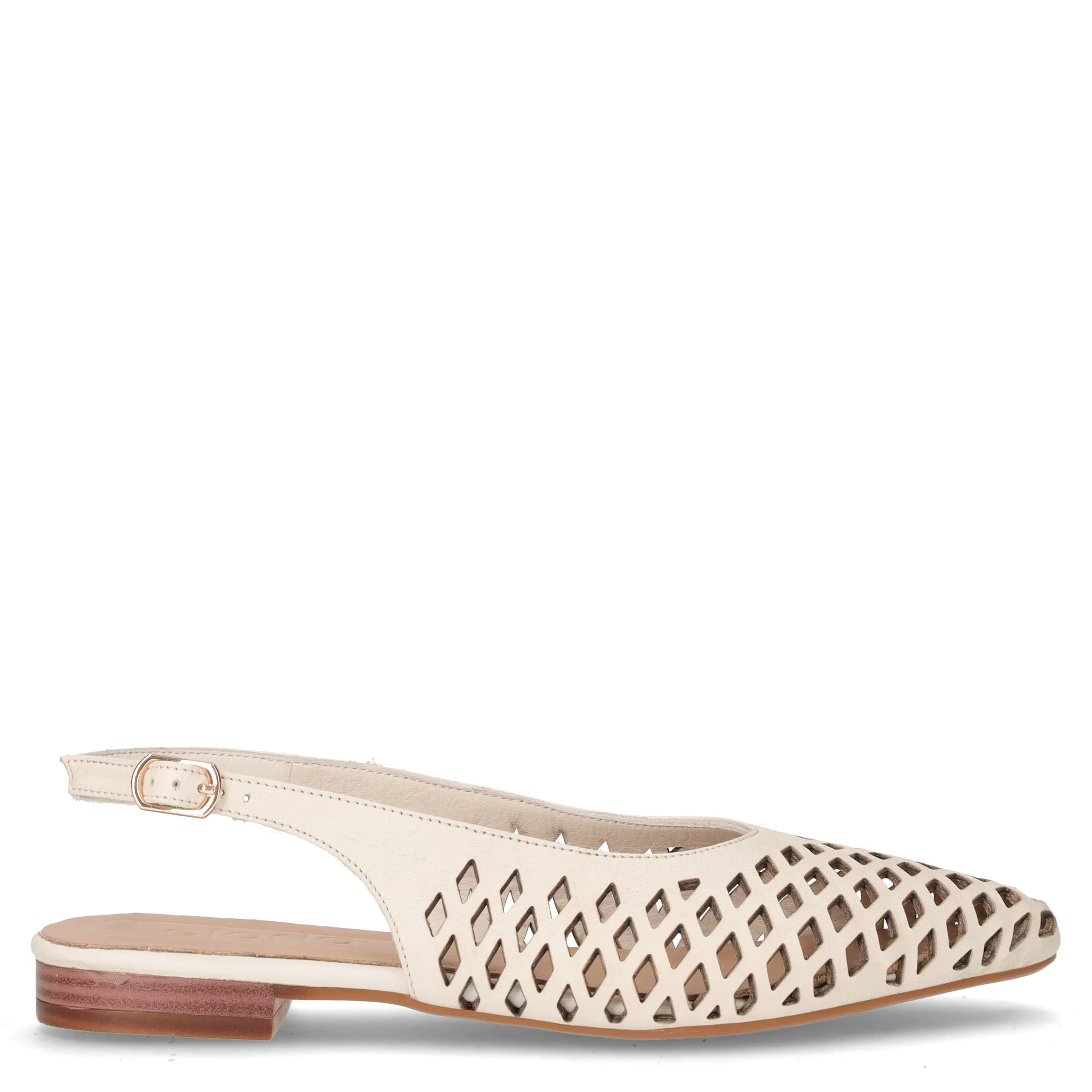 Slingback bassa in pelle bianco marshmelow