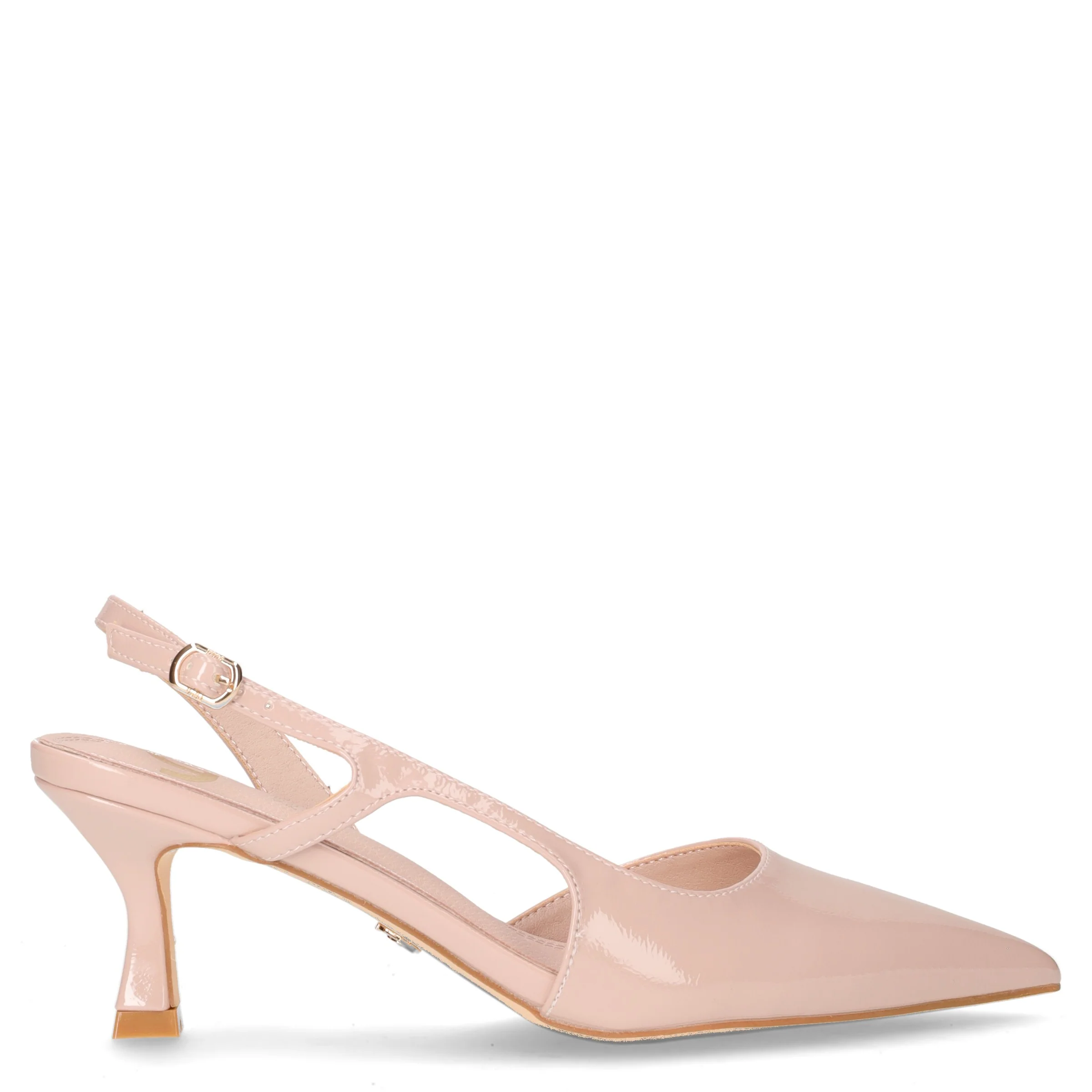 Slingback con tacco in ecopelle rosa