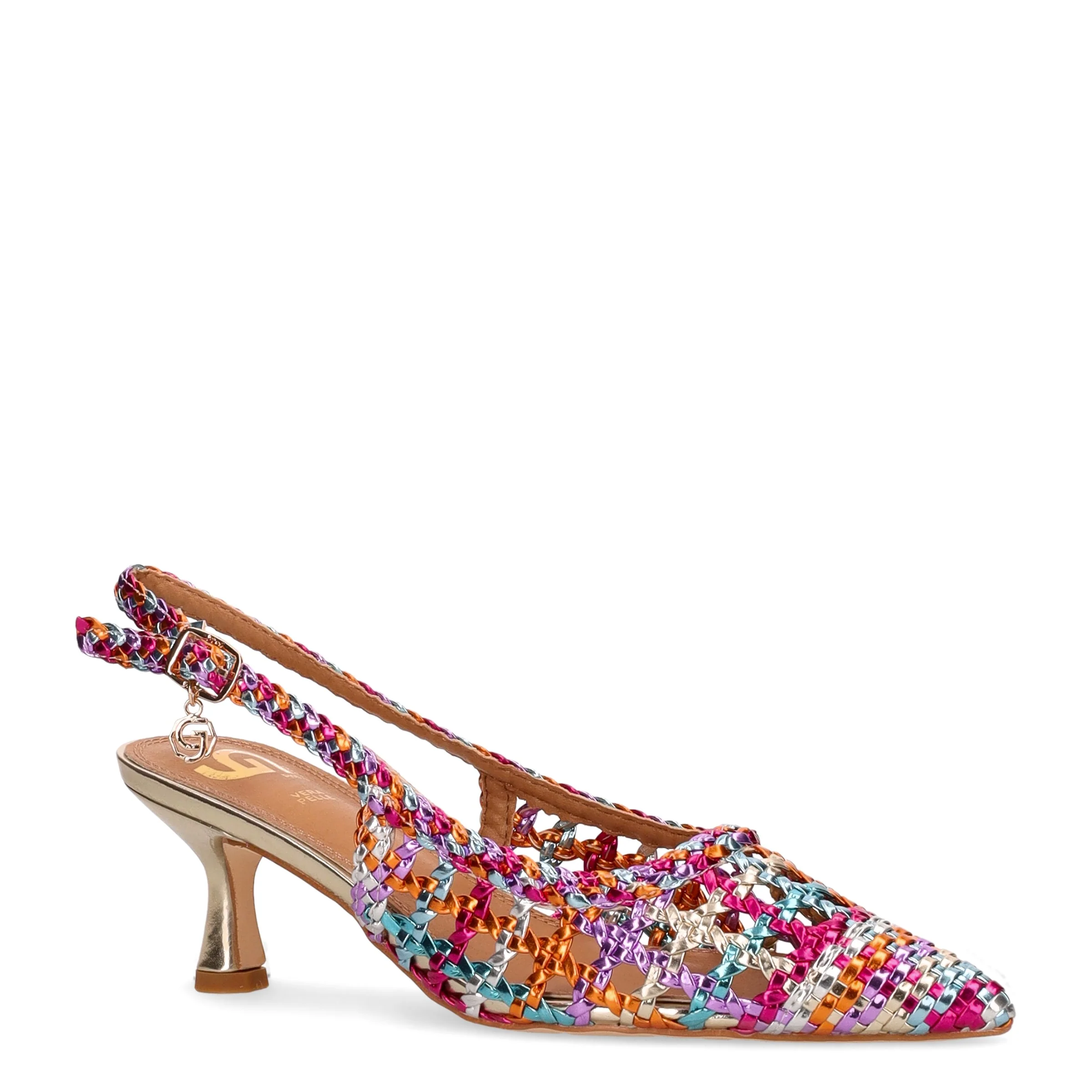 Slingback in ecopelle con tacco multicolor - Image 2