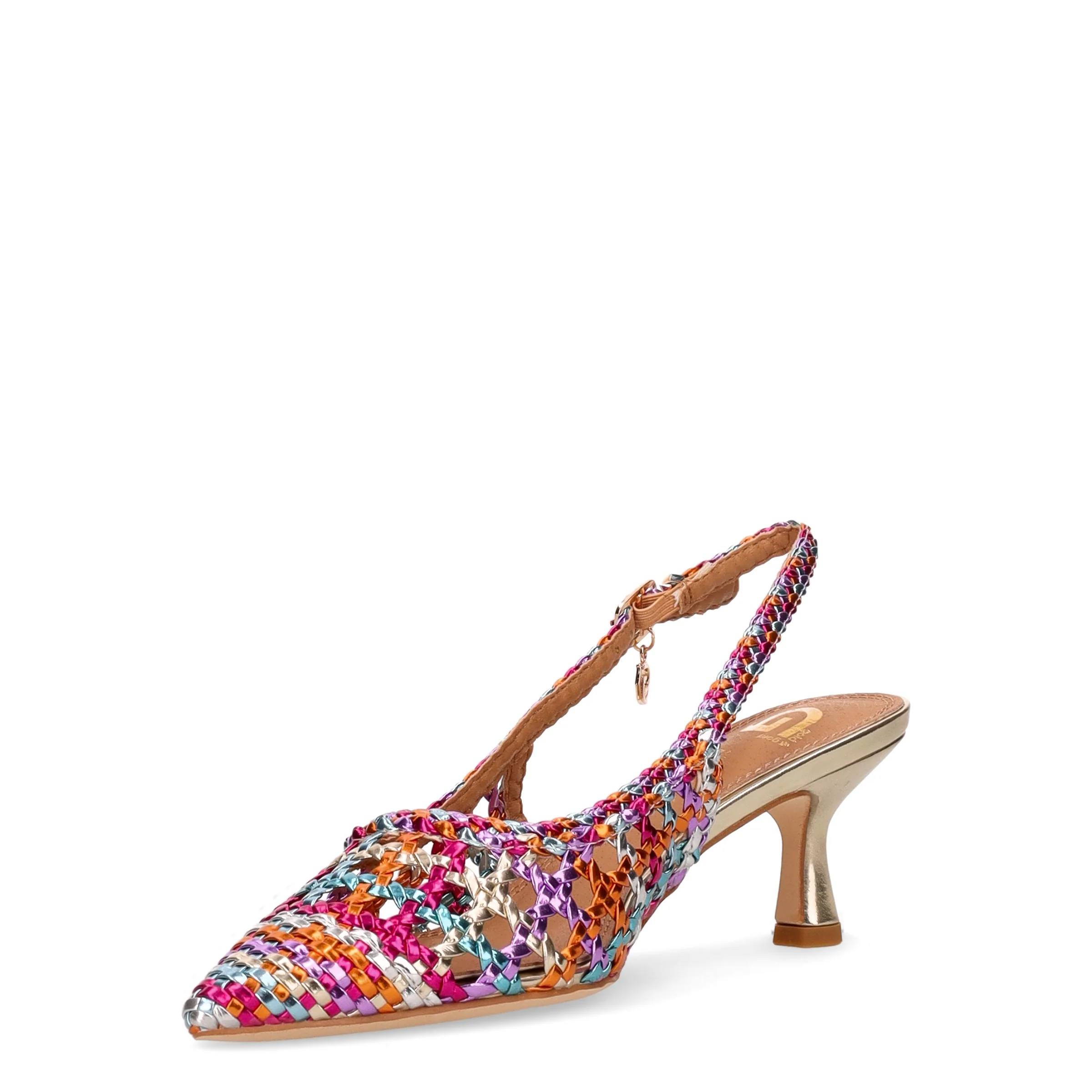 Slingback in ecopelle con tacco multicolor - Image 3