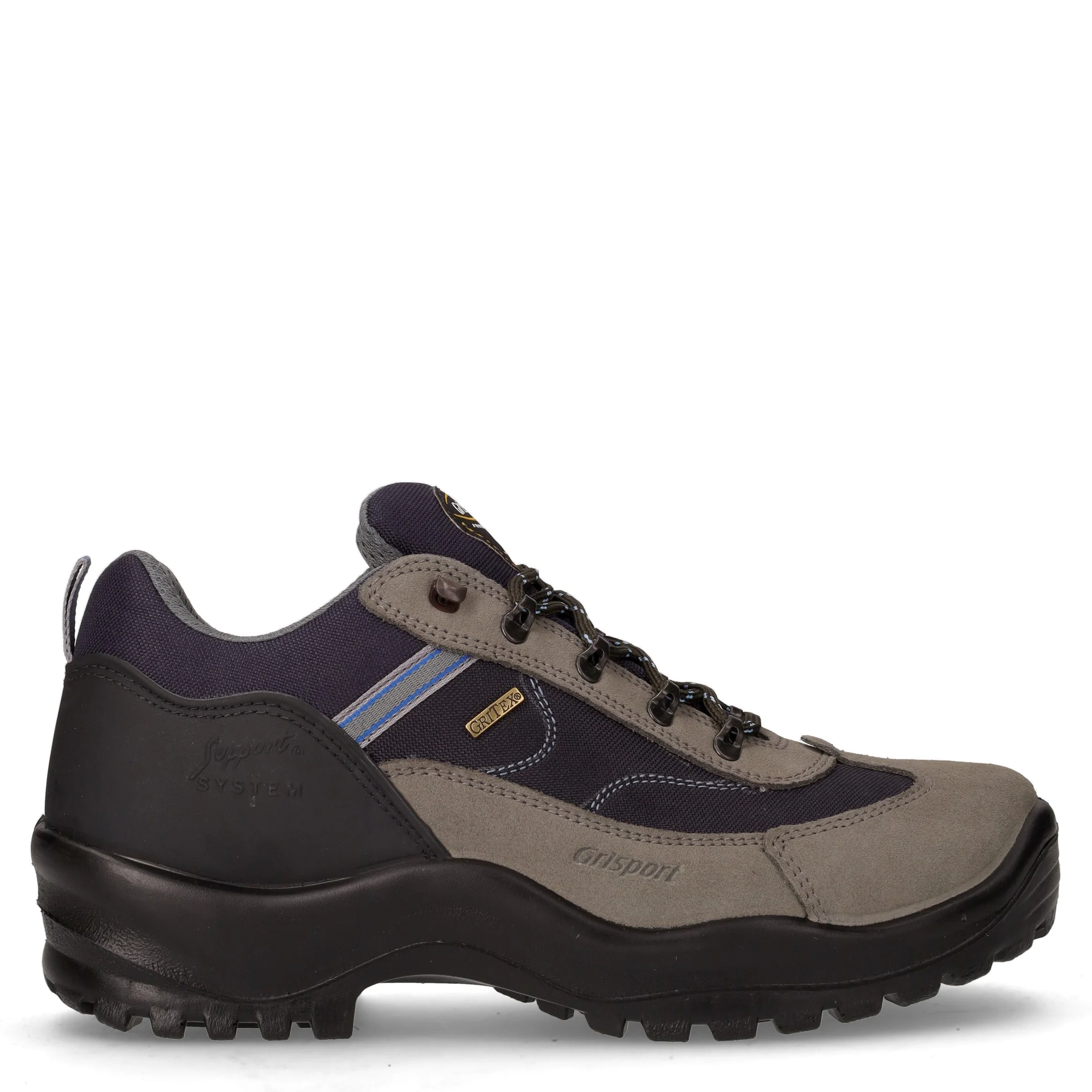Scarpa da hiking in pelle e tessuto grigio