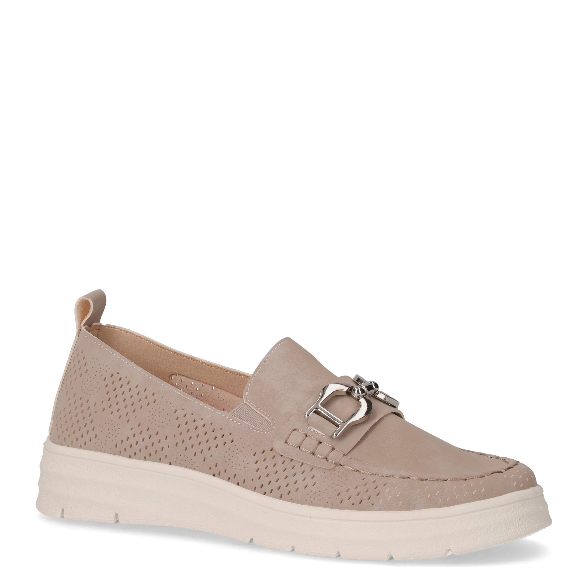 Mocassino in ecopelle con staffa taupe - Image 2