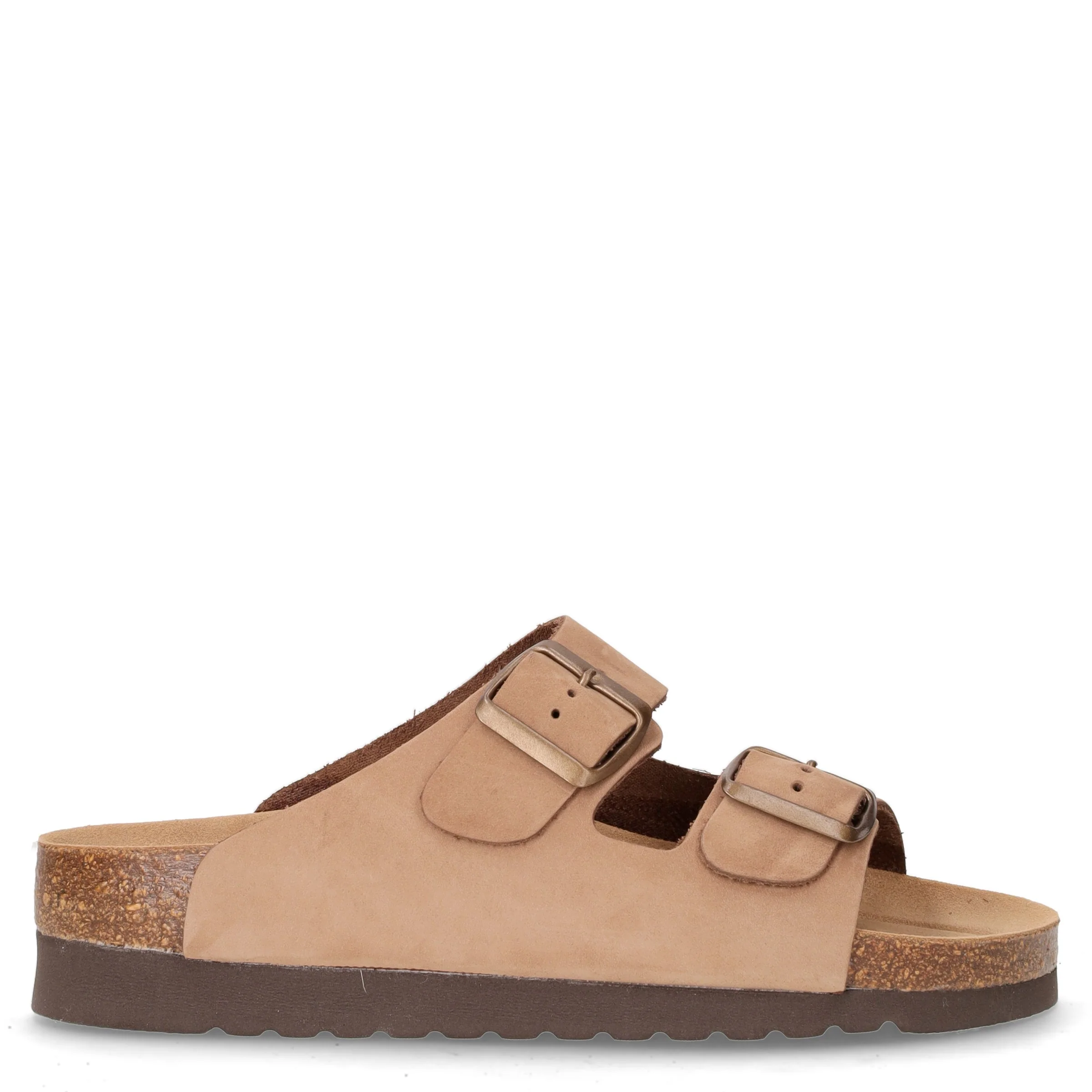 Sara ciabatta in pelle con platform taupe