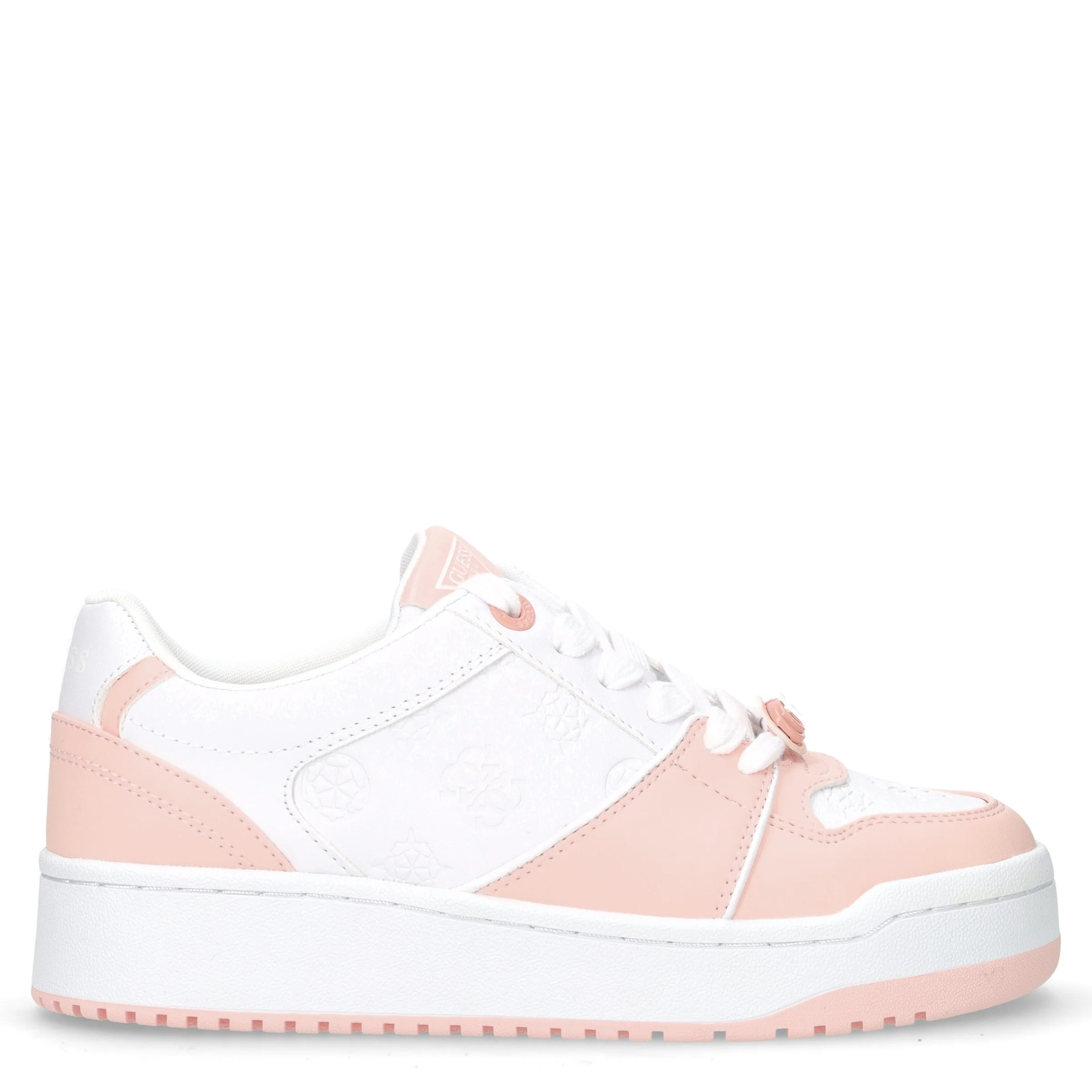 Sneaker in ecopelle bianco rosa
