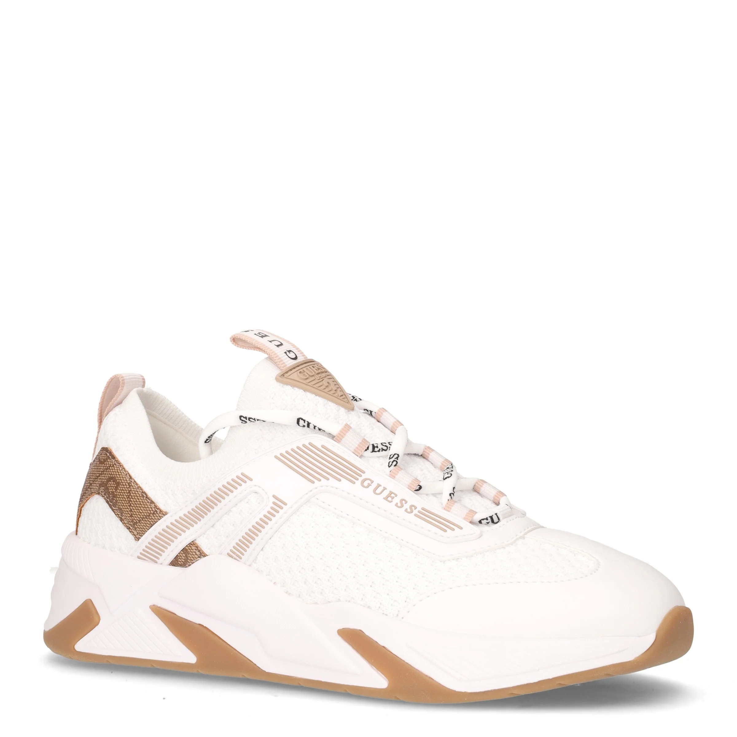 Sneaker in ecopelle e tessuto bianco marrone - Image 2