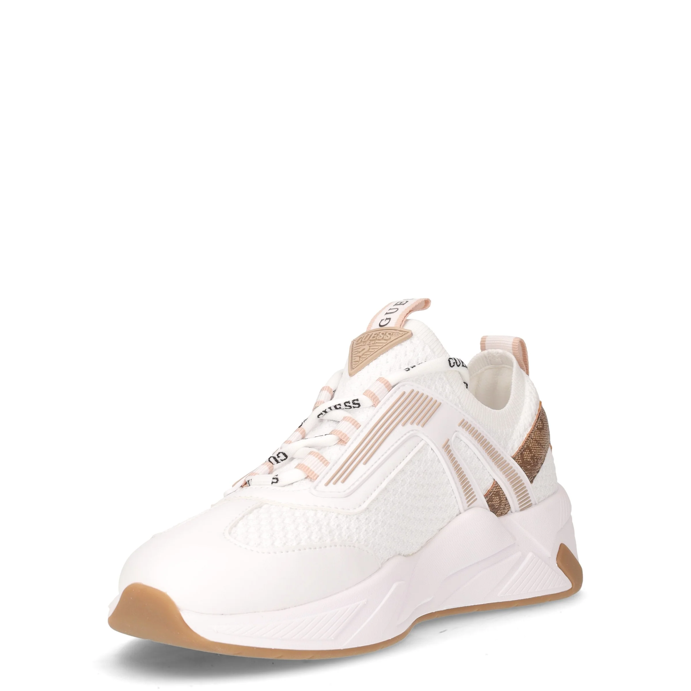 Sneaker in ecopelle e tessuto bianco marrone - Image 3