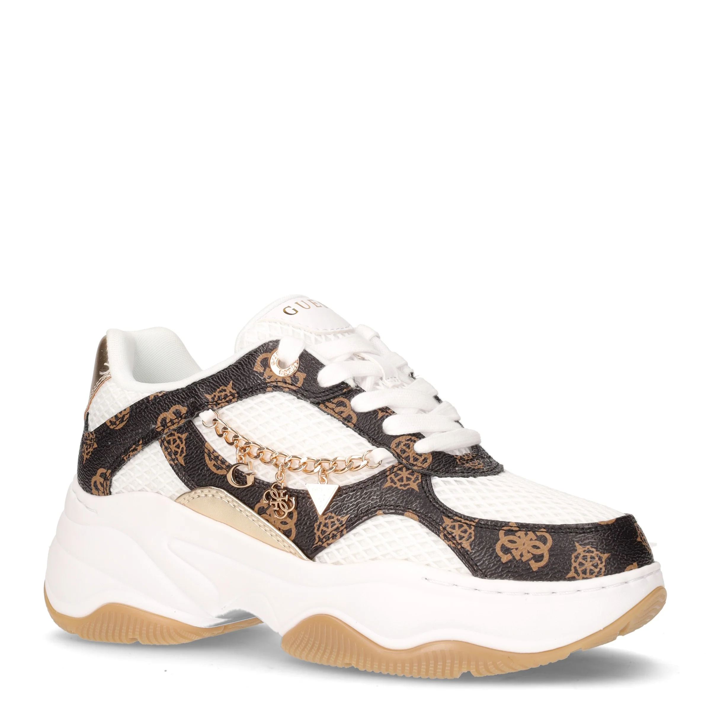 Sneaker in ecopelle e tessuto bianco marrone - Image 2