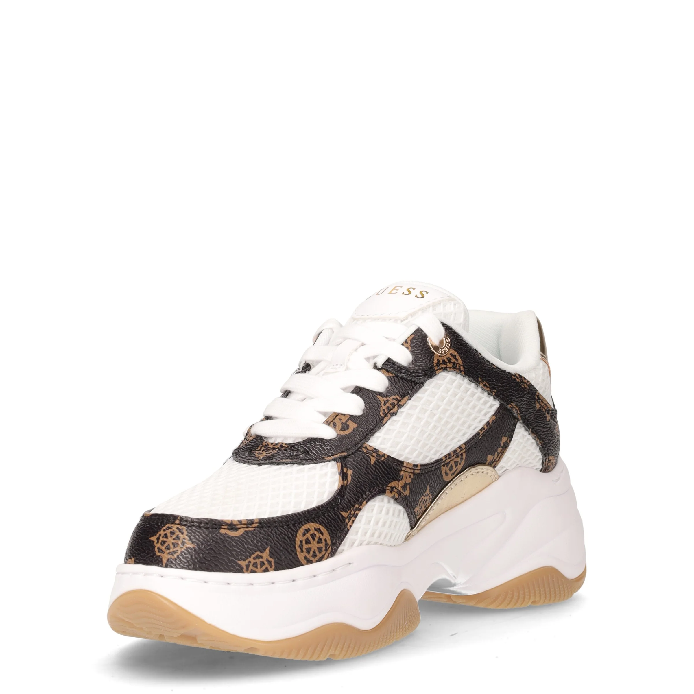 Sneaker in ecopelle e tessuto bianco marrone - Image 3