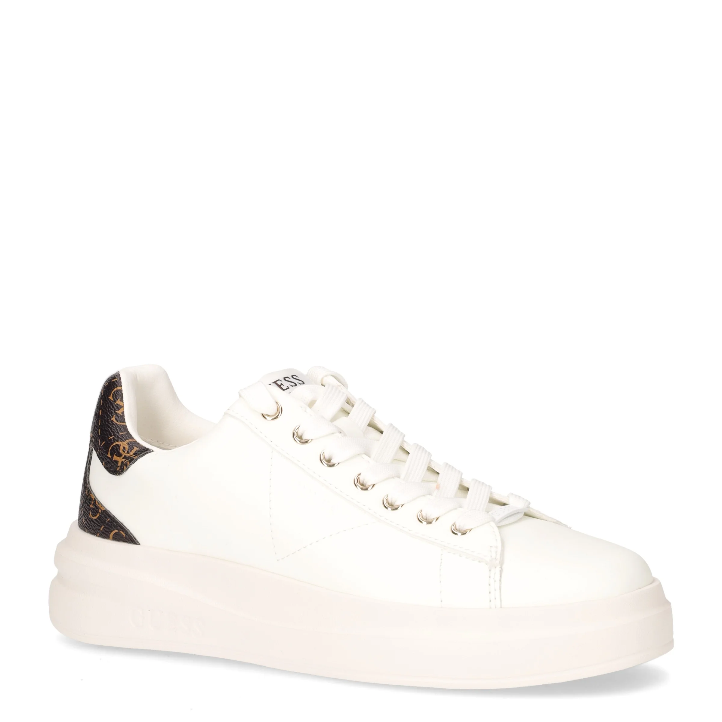 Sneaker in pelle ed ecopelle bianco marrone - Image 2