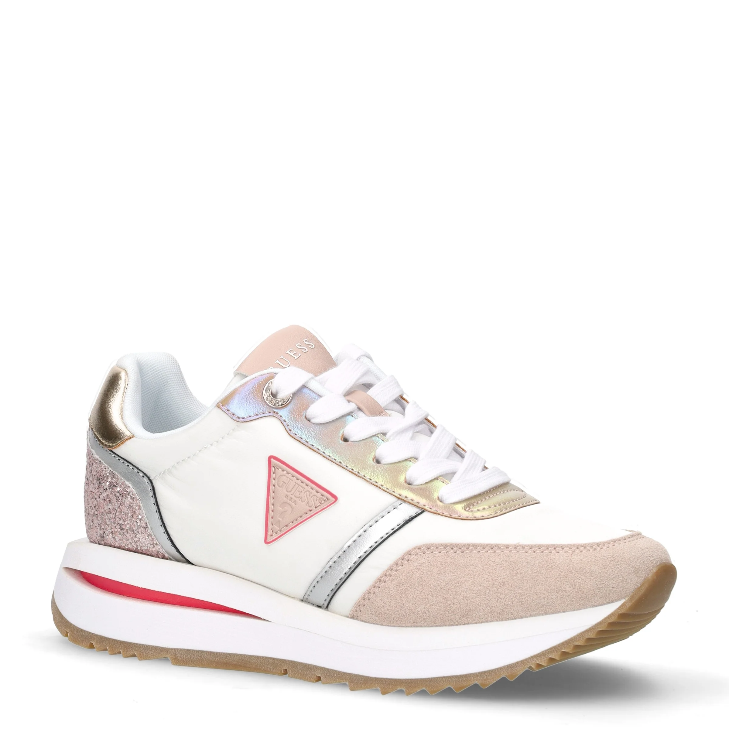 Sneaker in tessuto ed ecopelle bianco multicolor - Image 2