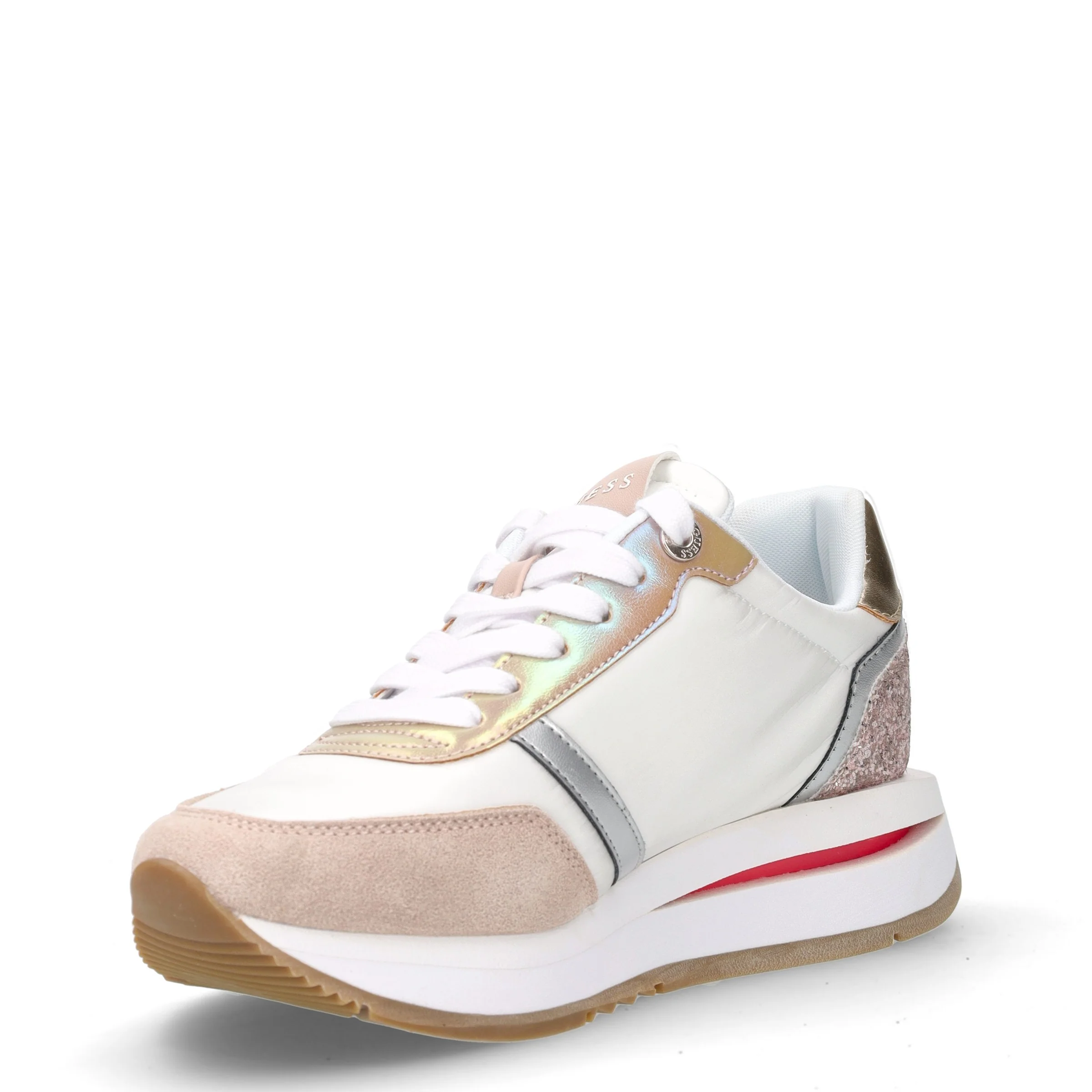 Sneaker in tessuto ed ecopelle bianco multicolor - Image 3