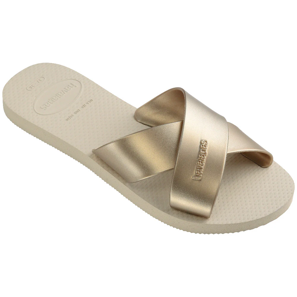 Aqua metallic ciabatta di gomma beige - Image 2