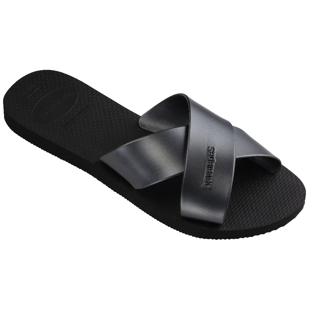 Aqua metallic ciabatta di gomma black - Image 2