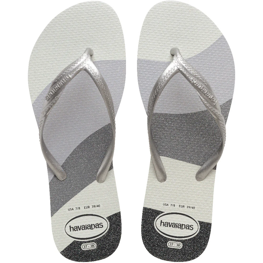 Fantasia gloss ciabatta infradito white silver