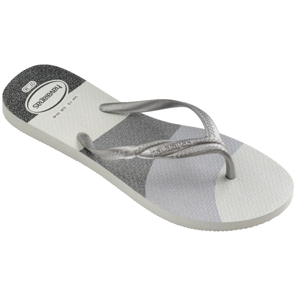 Fantasia gloss ciabatta infradito white silver - Image 2