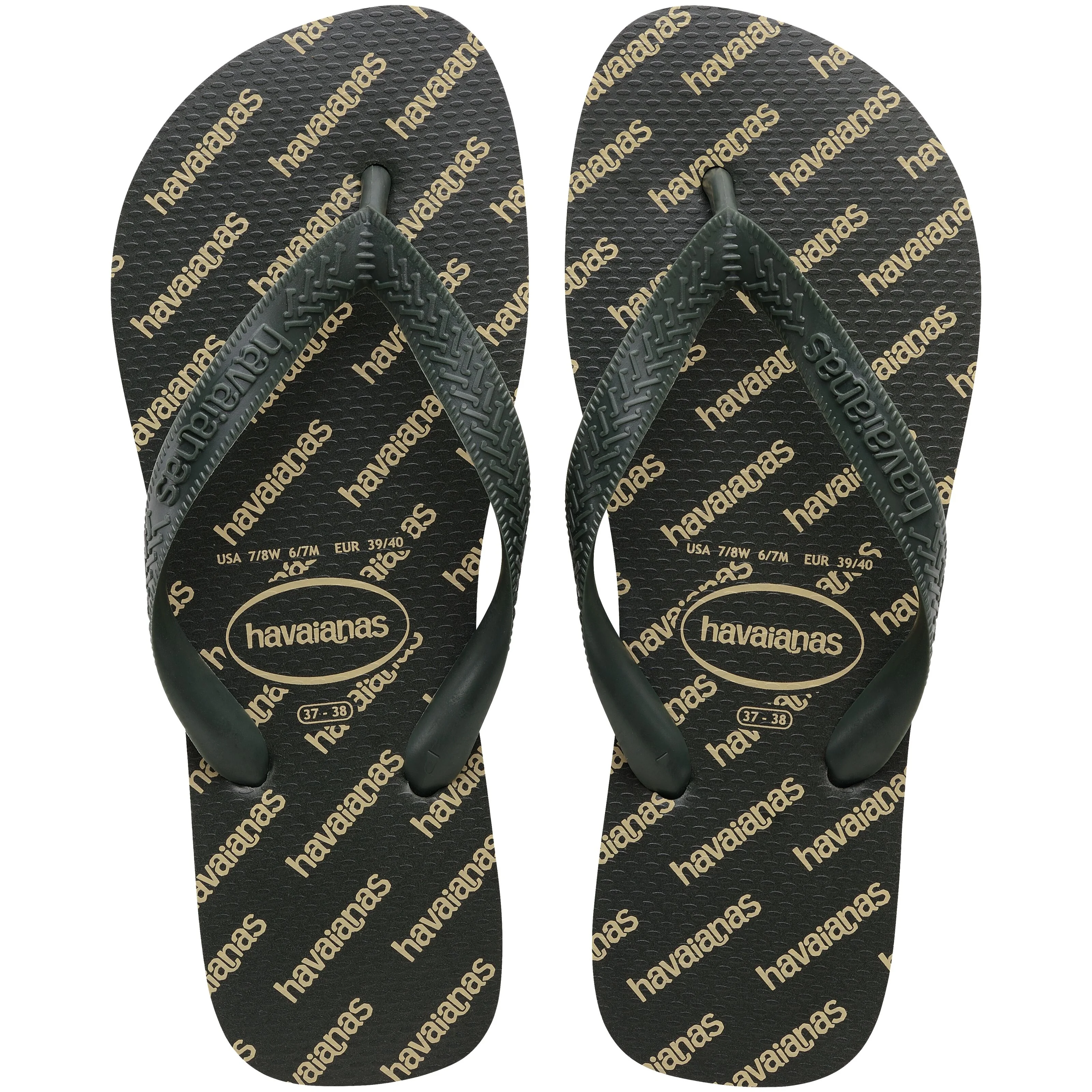 Top Logomania Essential infradito olive green