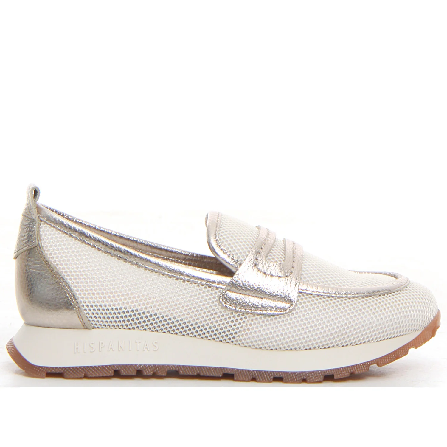 Mocassino bianco platino