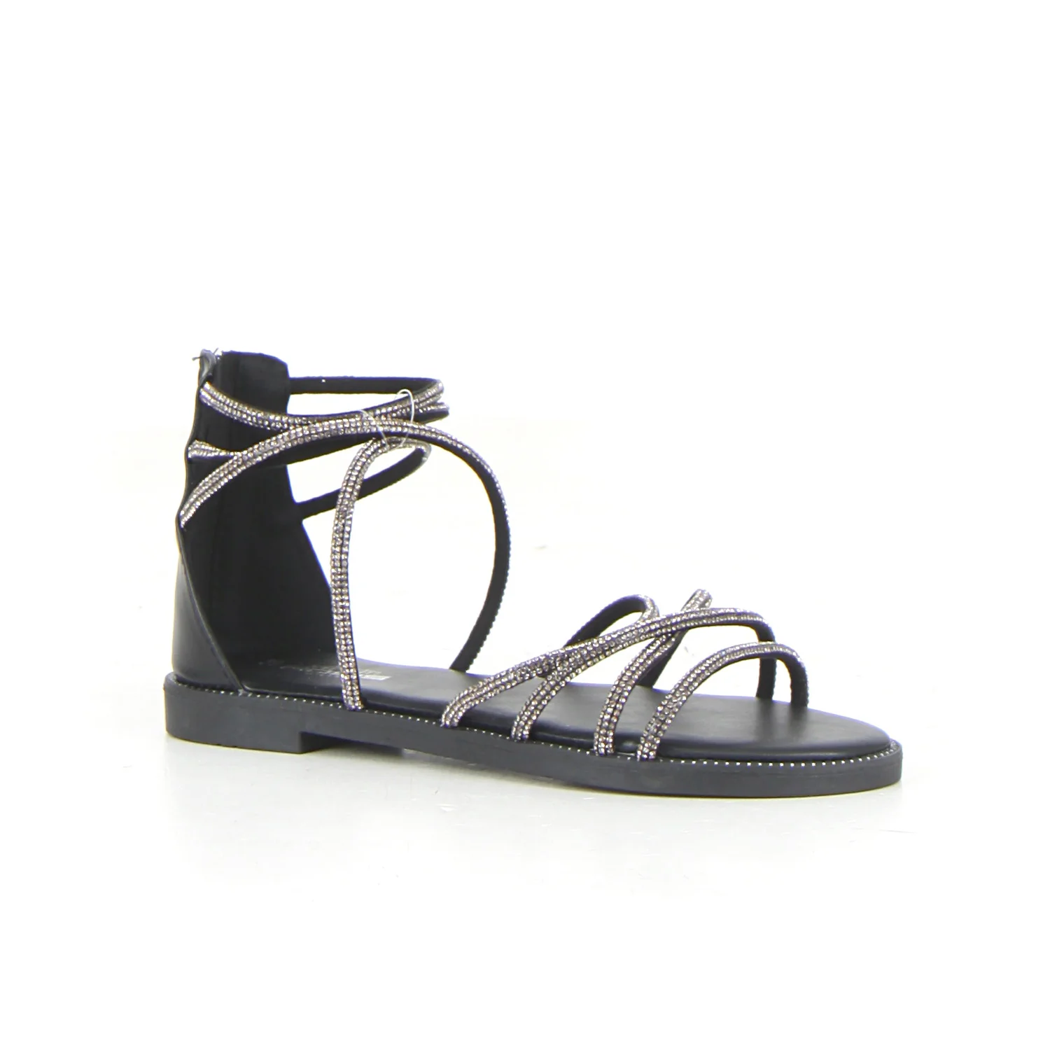 Sandalo con strass nero - Image 2