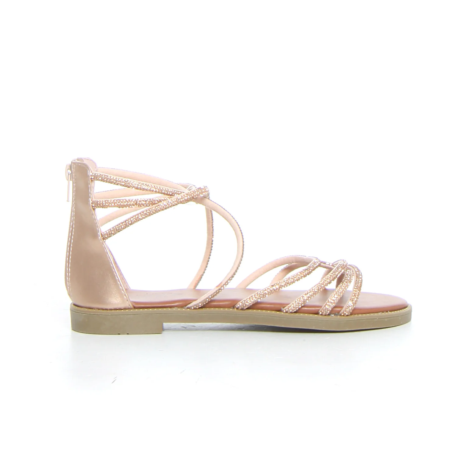 Sandalo con strass rosegold