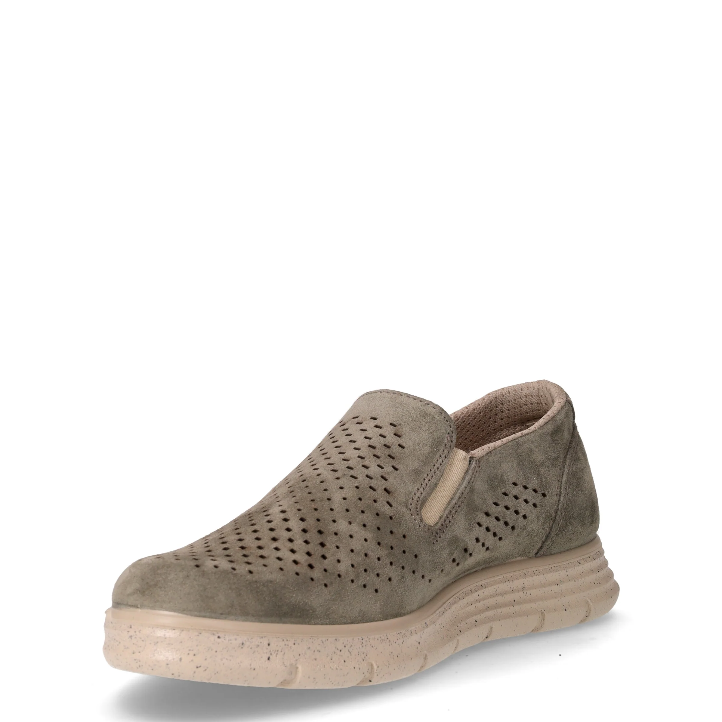 Slip-on in pelle scamosciata traforata militare - Image 3