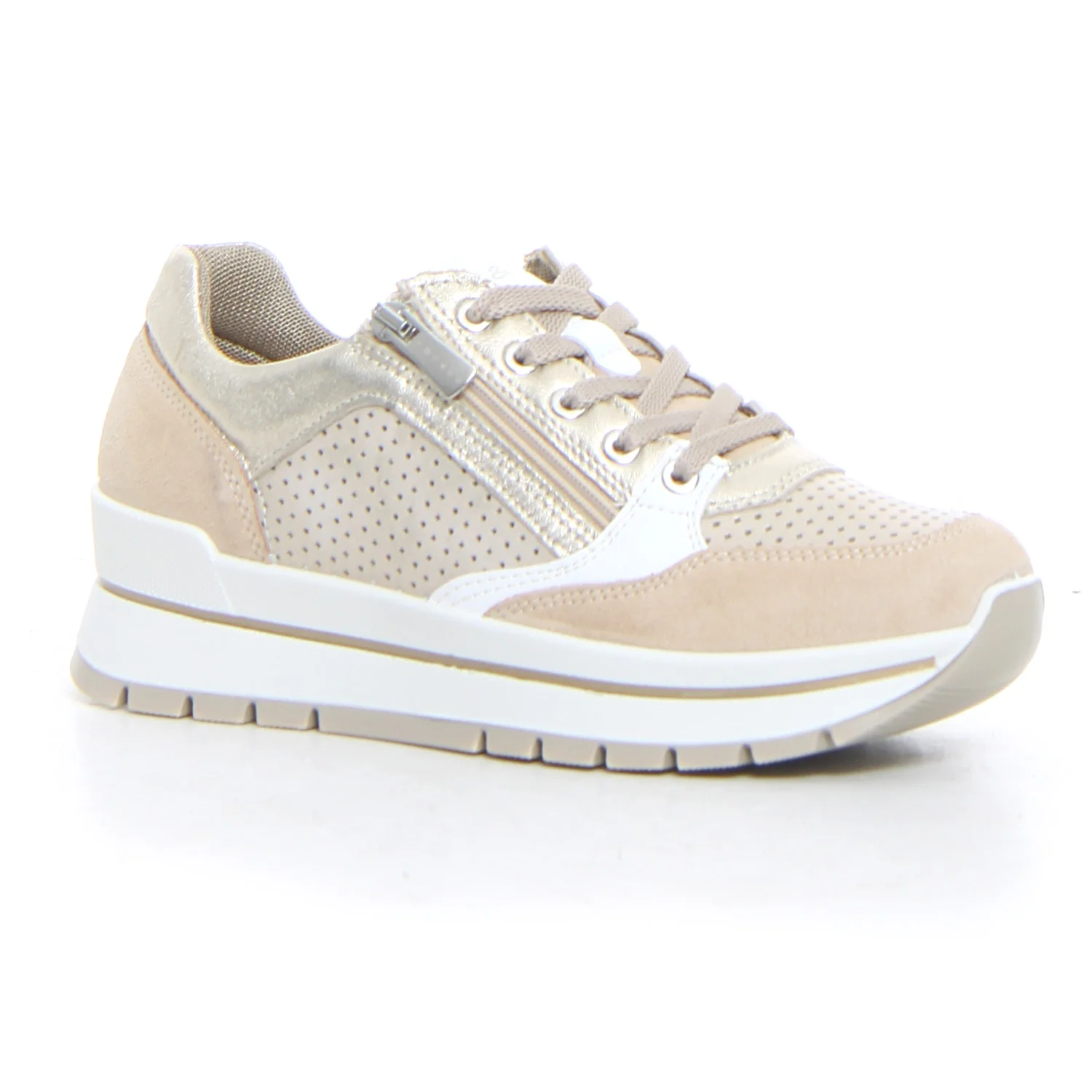 Sneaker con zeppa avorio platino - Image 2