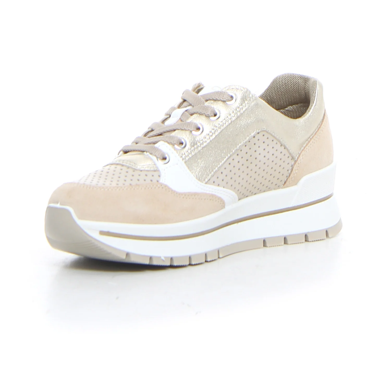 Sneaker con zeppa avorio platino - Image 3