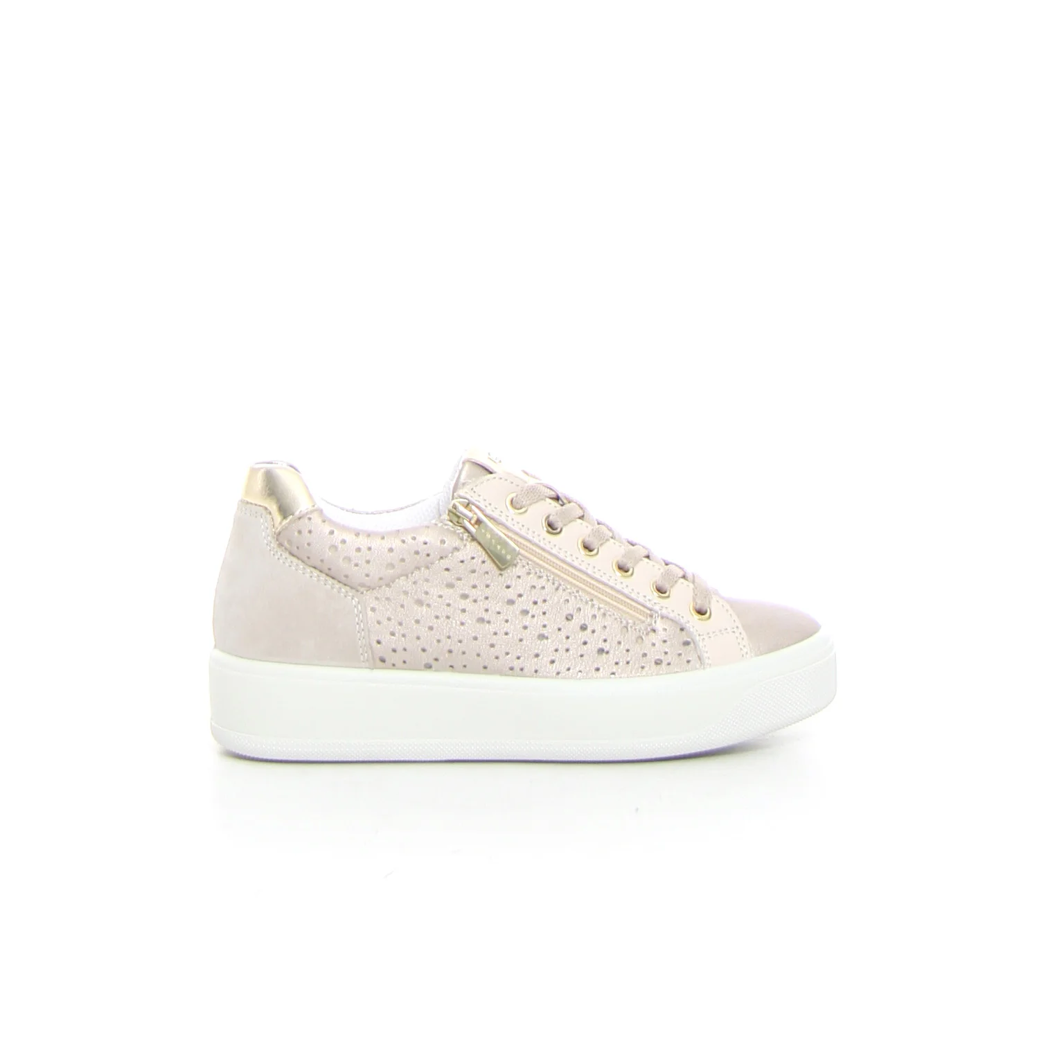 Sneaker con zip champagne