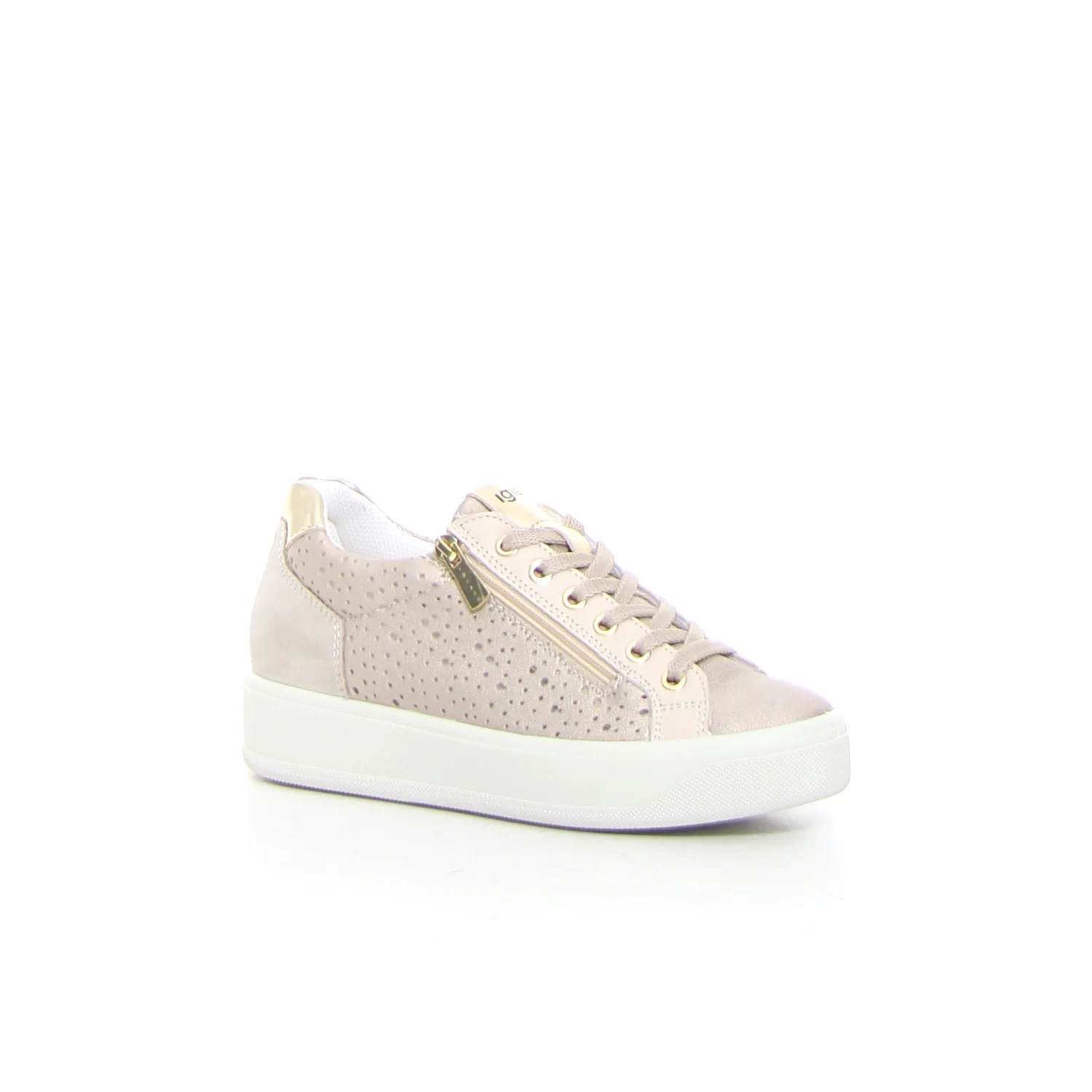 Sneaker con zip champagne - Image 2