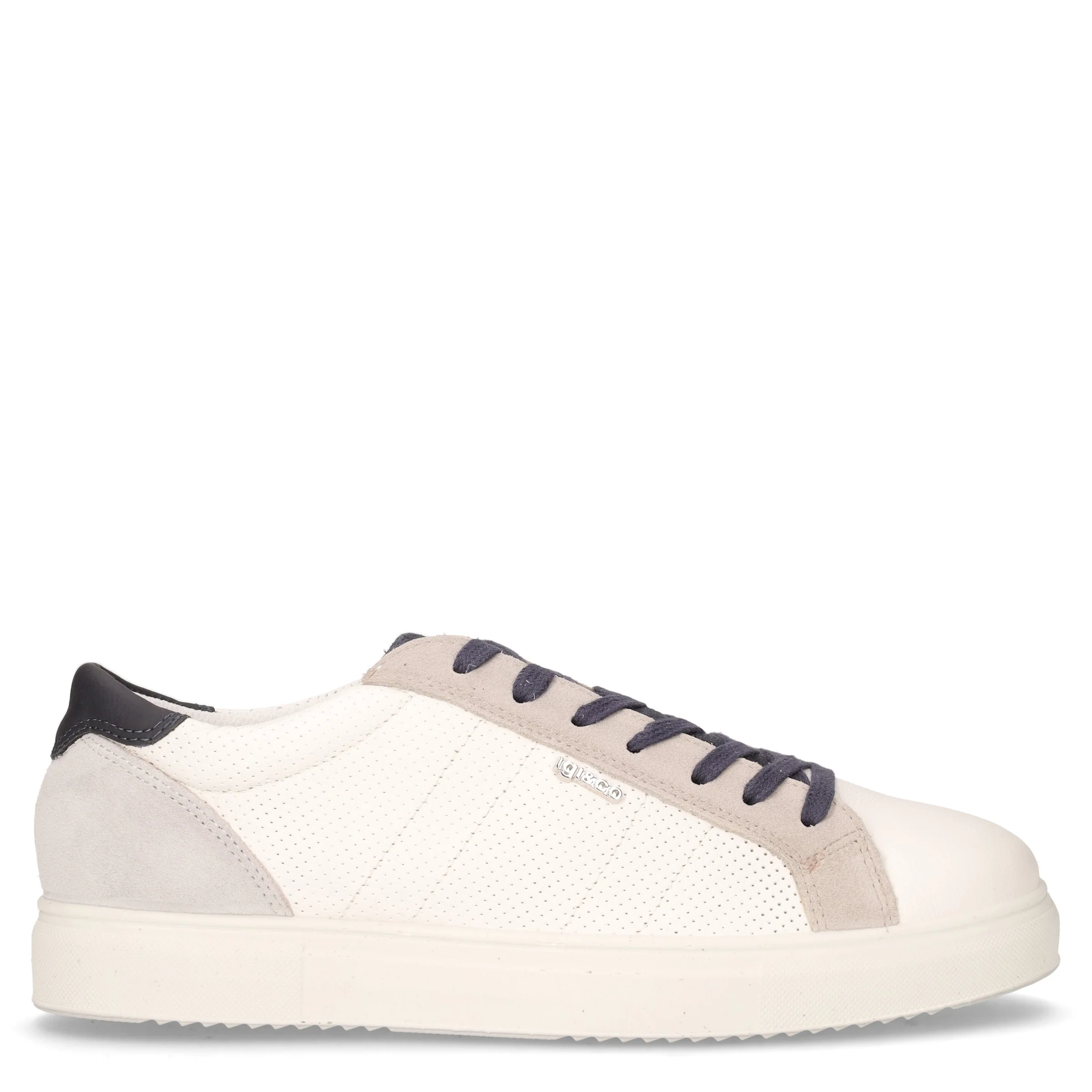 Sneaker in pelle bianco blu