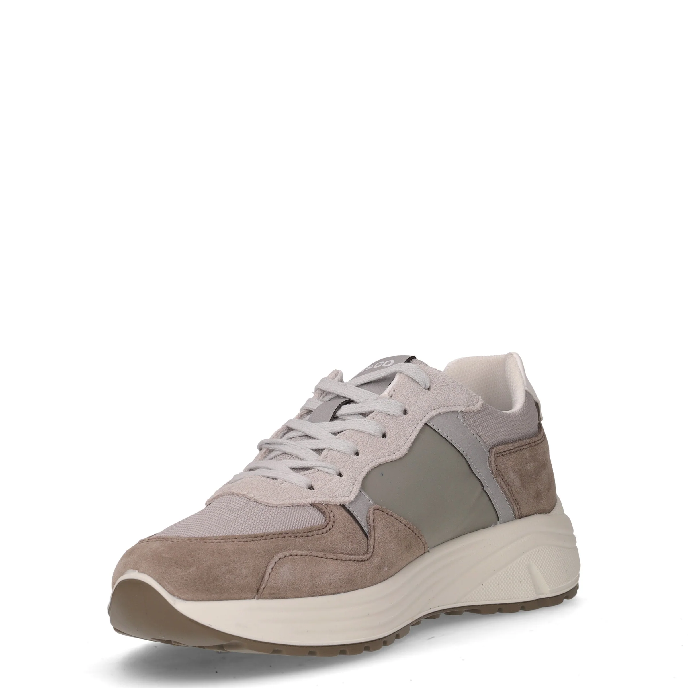 Sneaker in pelle e tessuto peltro - Image 3