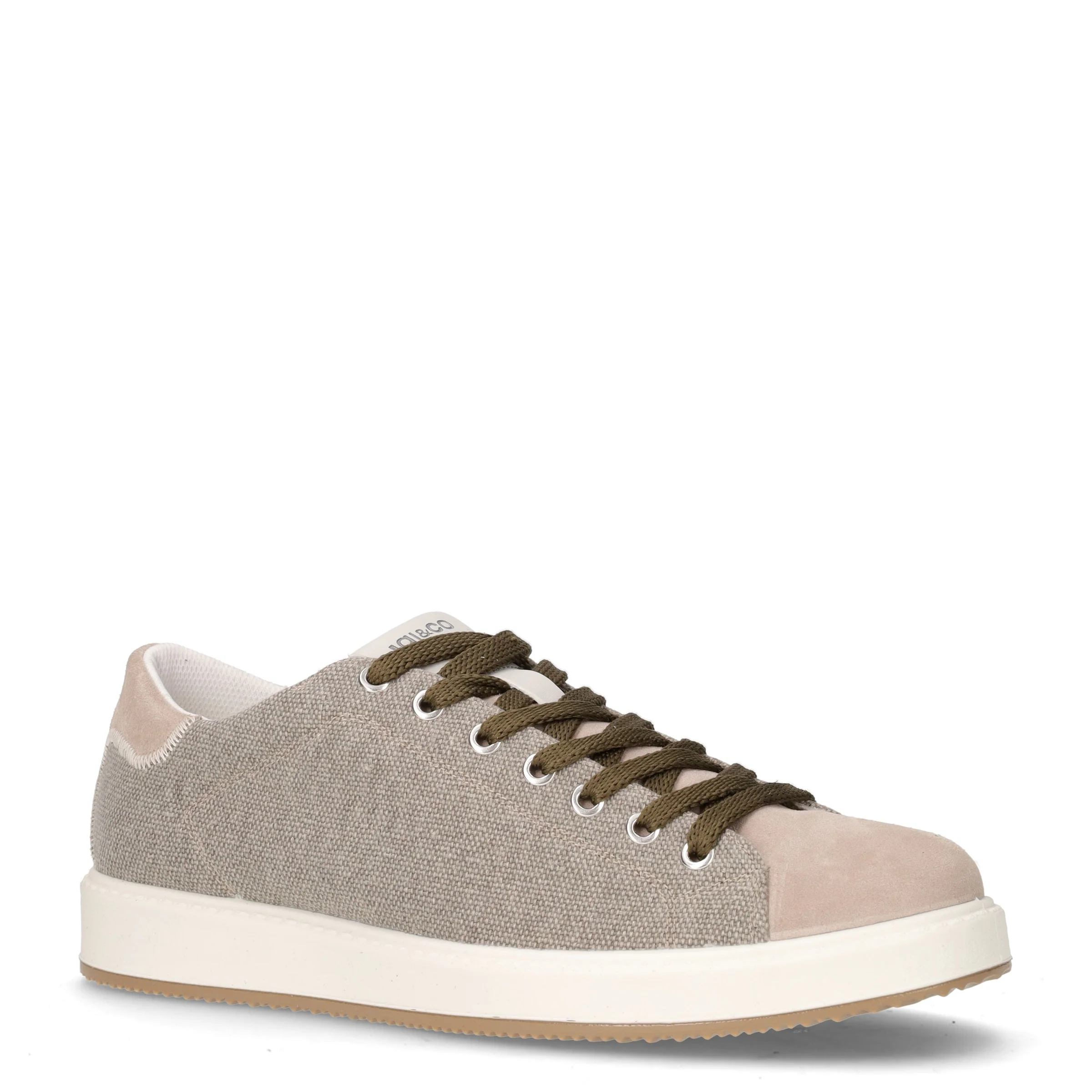 Sneaker in tessuto e pelle peltro - Image 2