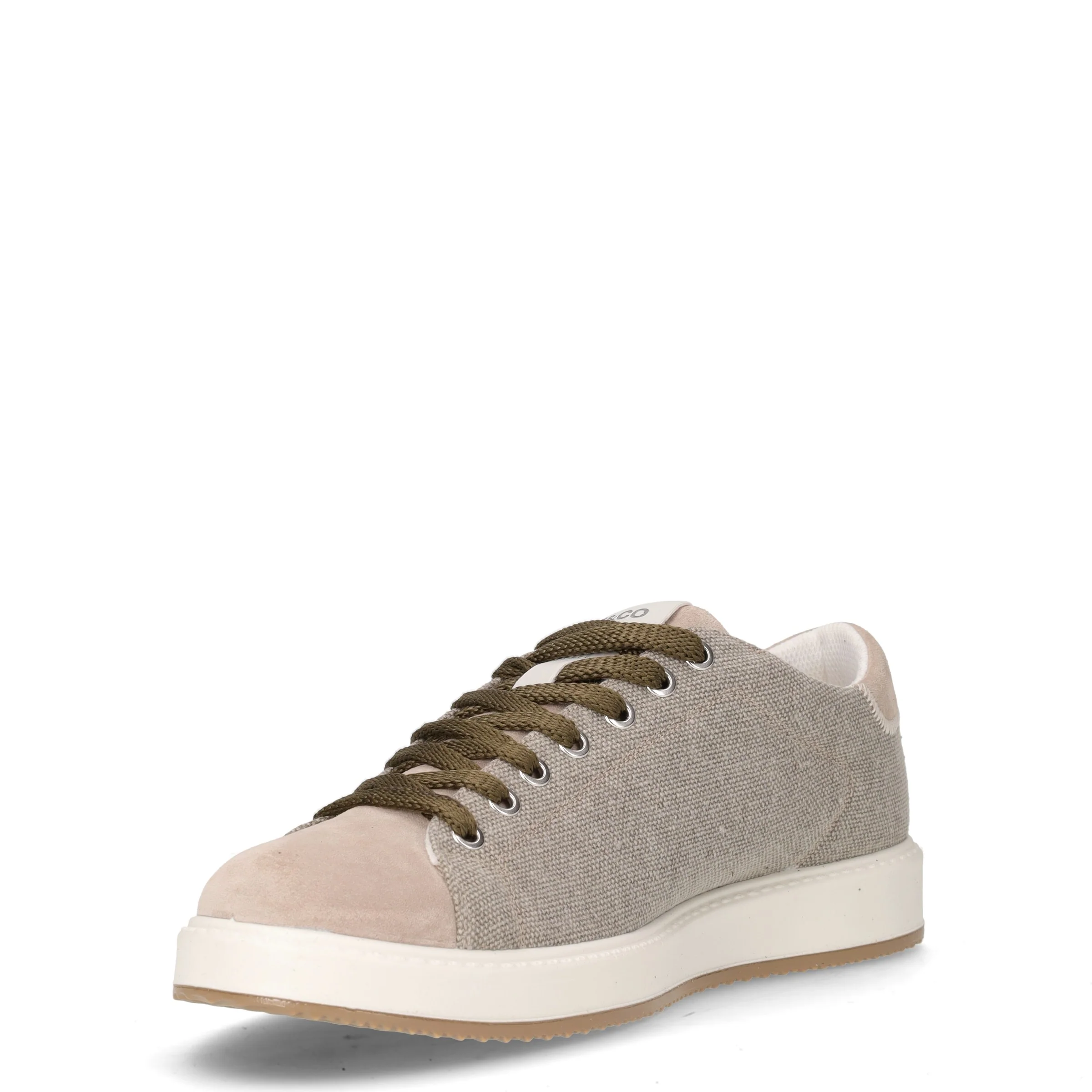 Sneaker in tessuto e pelle peltro - Image 3