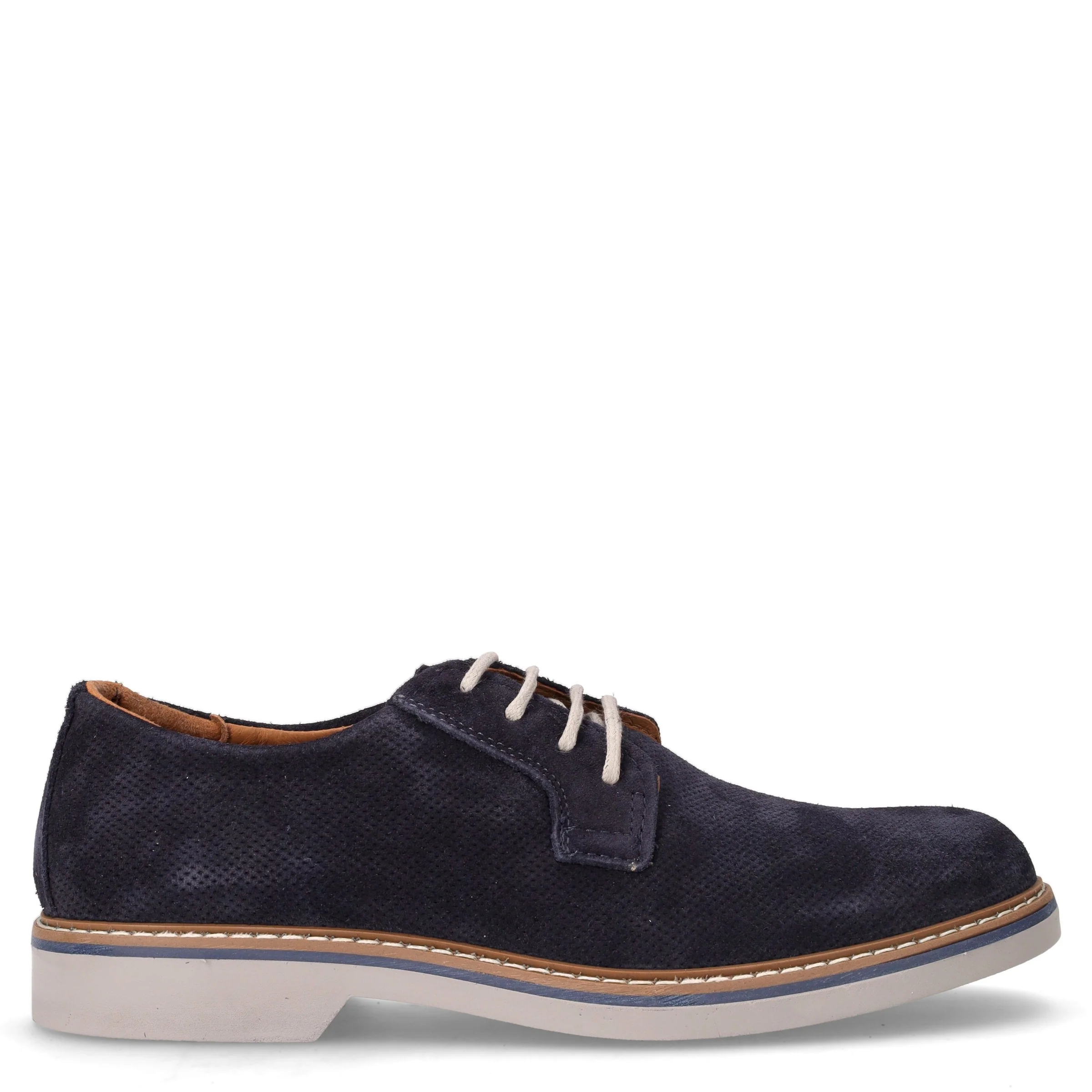 Stringata casual in pelle blu