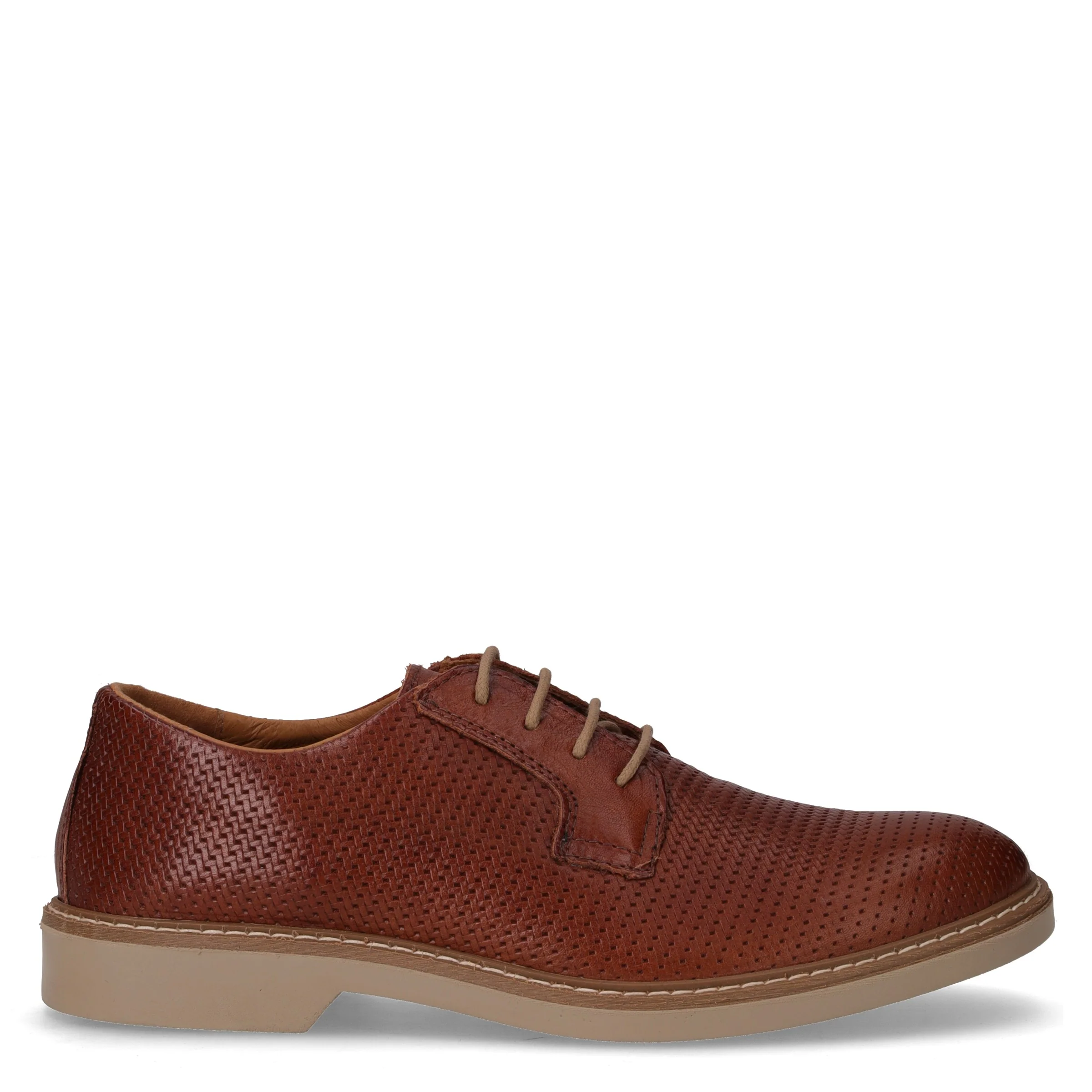 Stringata casual in pelle cognac