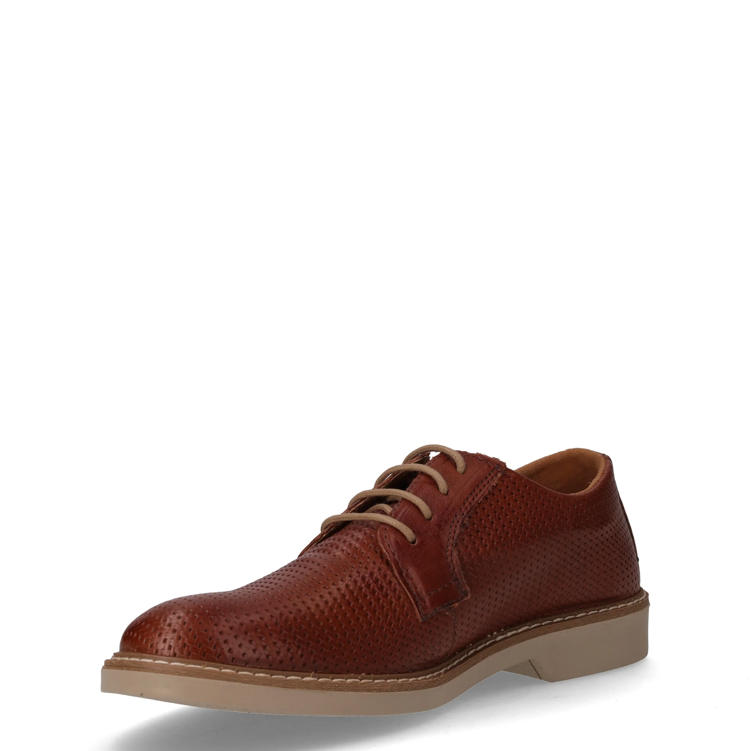 Stringata casual in pelle cognac - Image 3