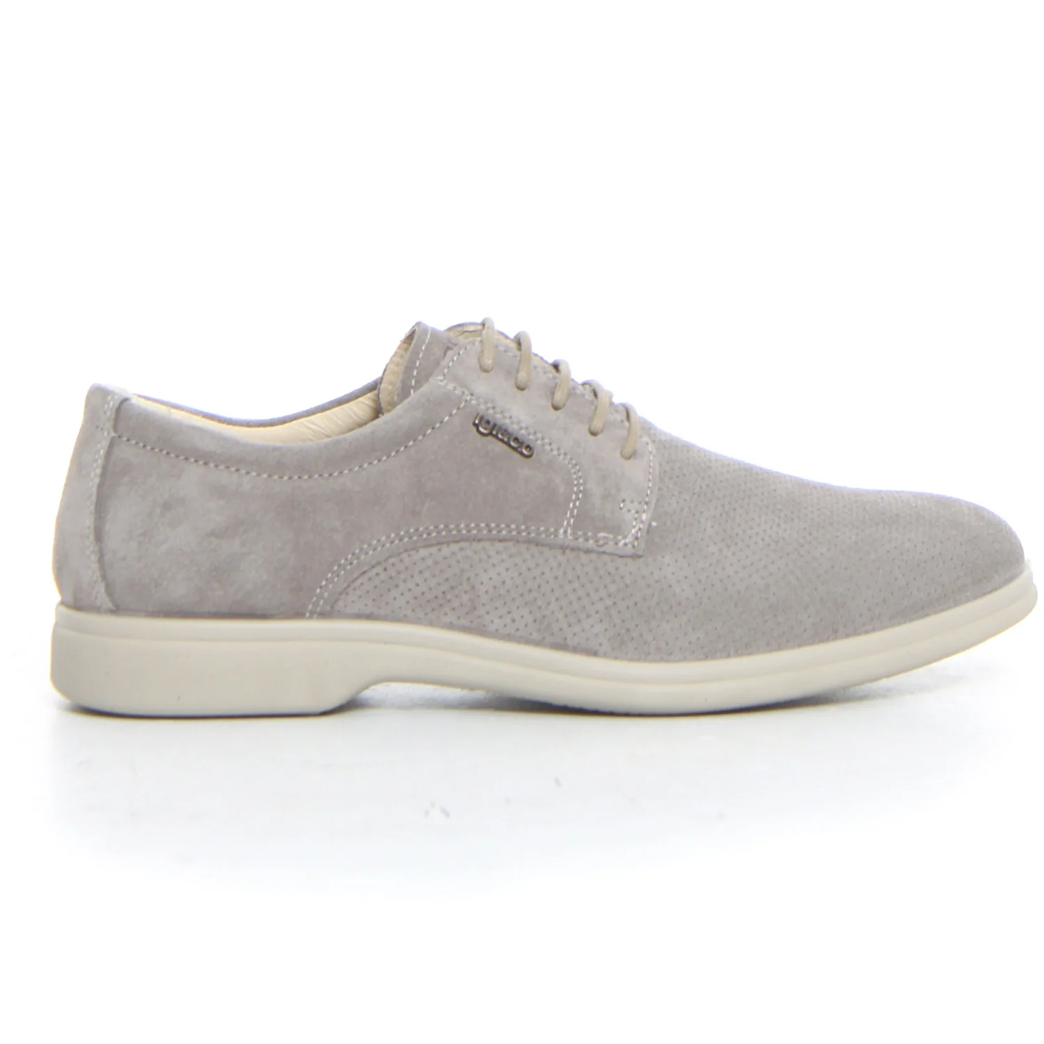 Stringata casual in pelle peltro