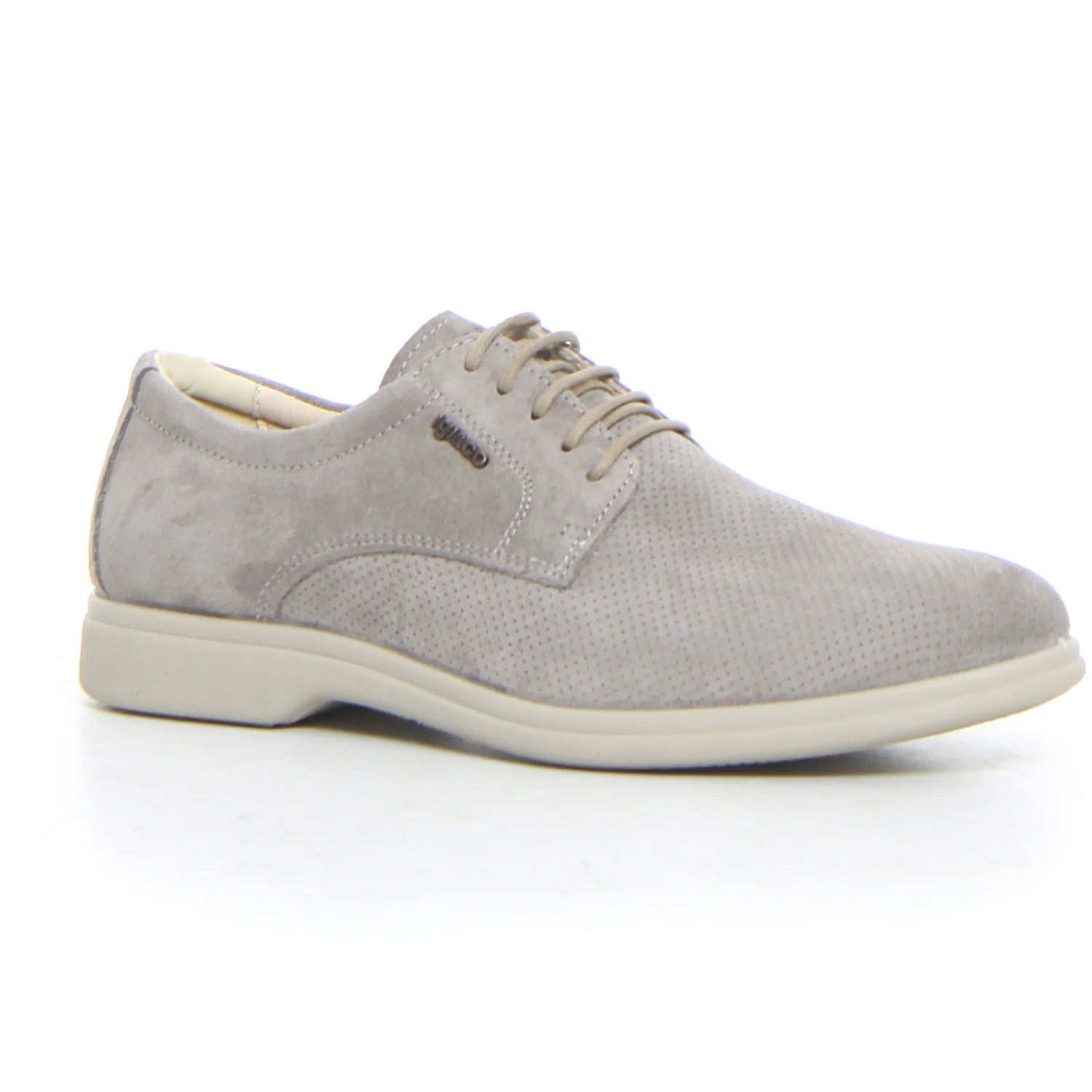 Stringata casual in pelle peltro - Image 2